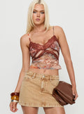 Loraleigh Lace Trim Cami Top Orange Multi