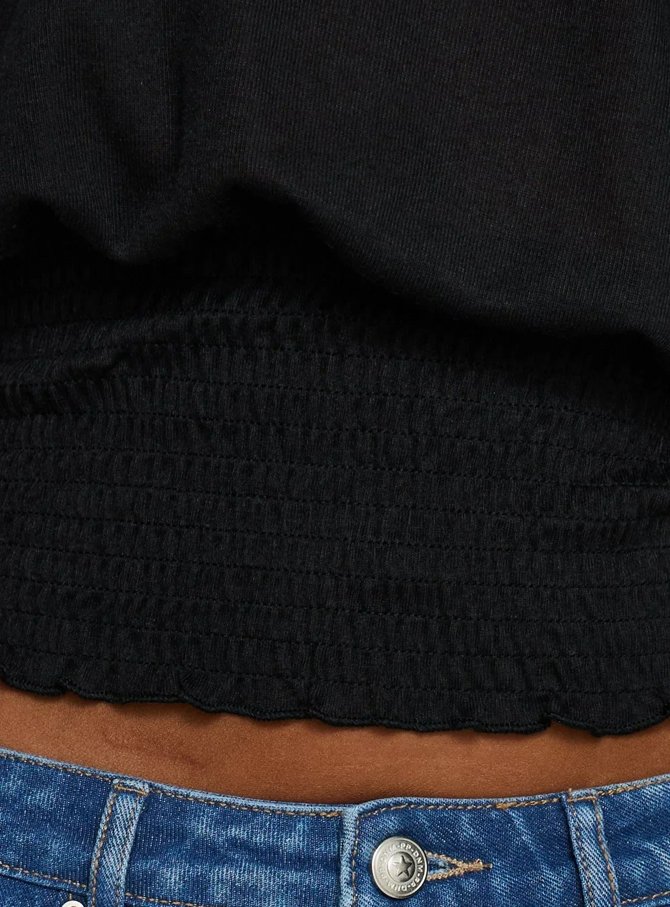 Dayten Off Shoulder Sheer Top Black