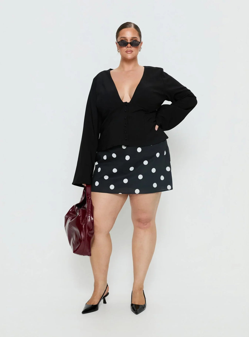 Serefina Long Sleeve Top Black Curve