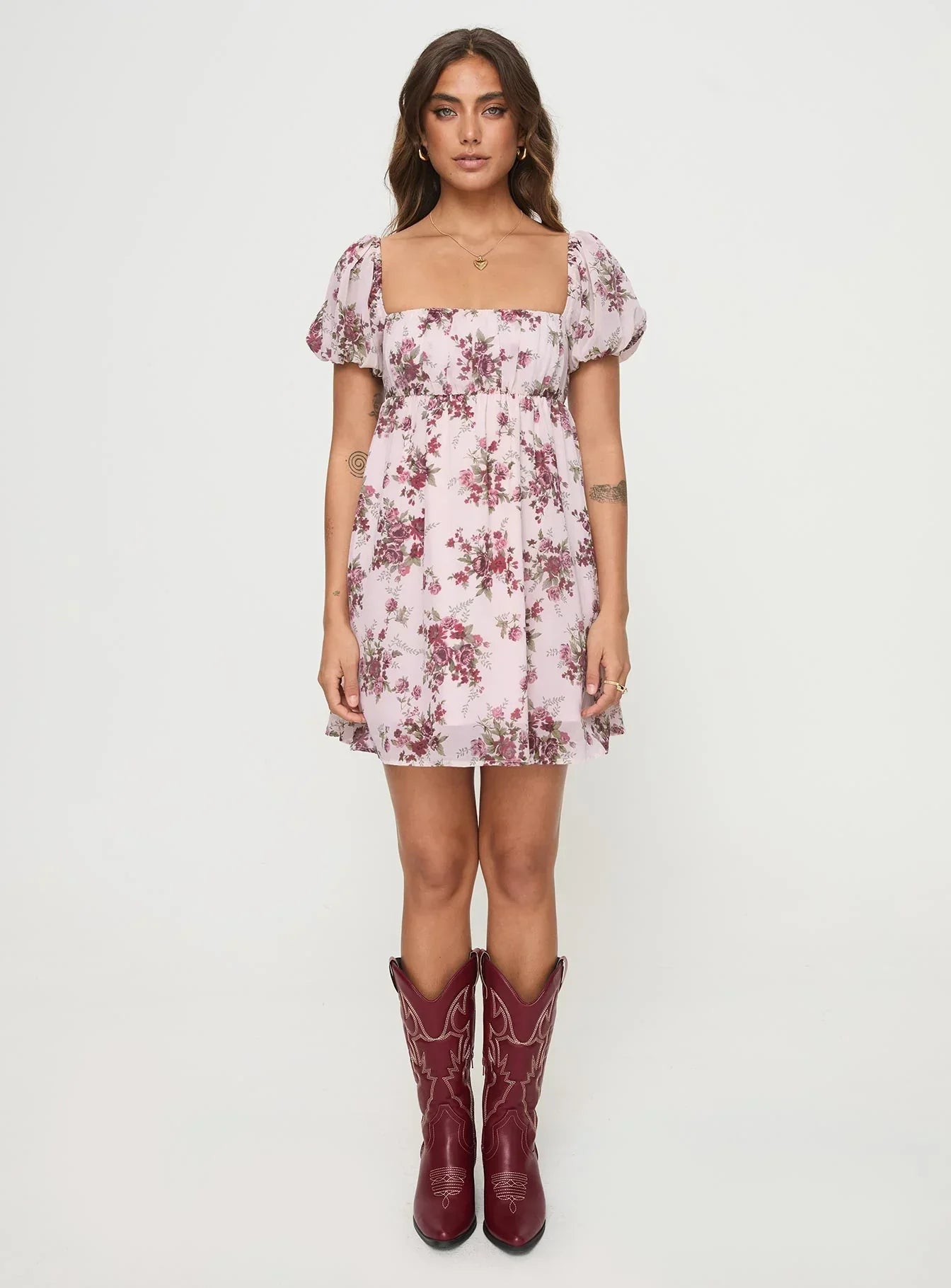 Let's Dance Mini Dress Cream Floral