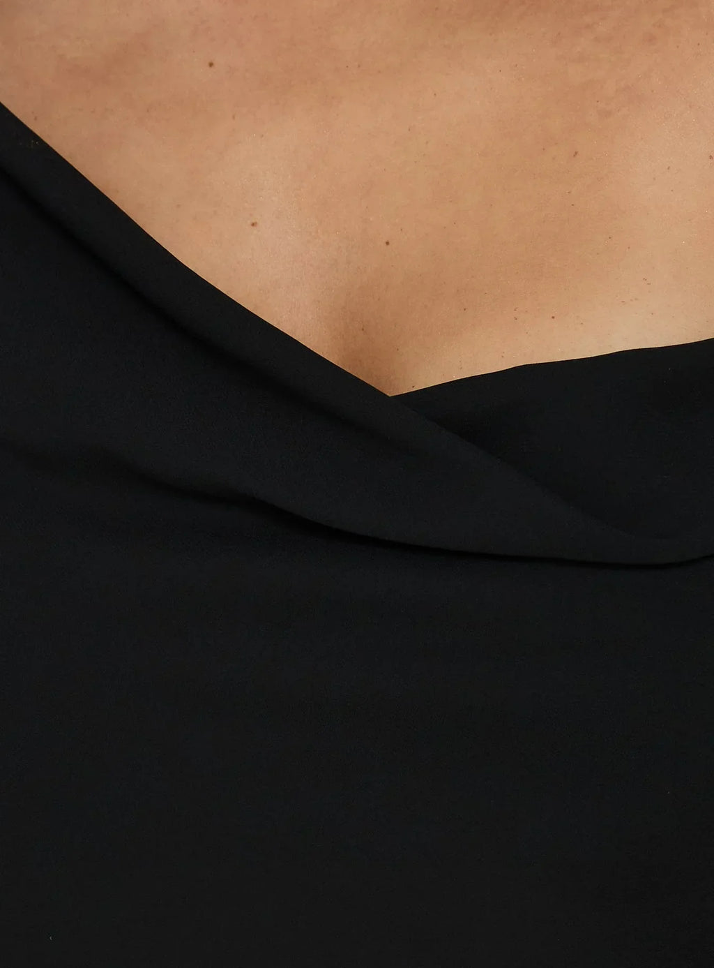 Winding Roads Layered Asymmetrical Top Black