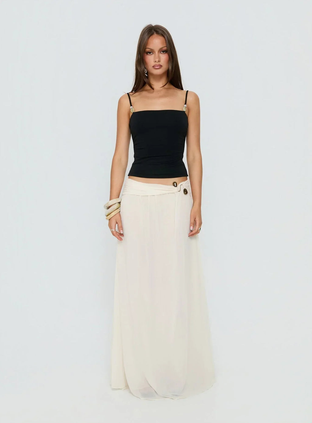 Isameika Beaded Tank Top Black