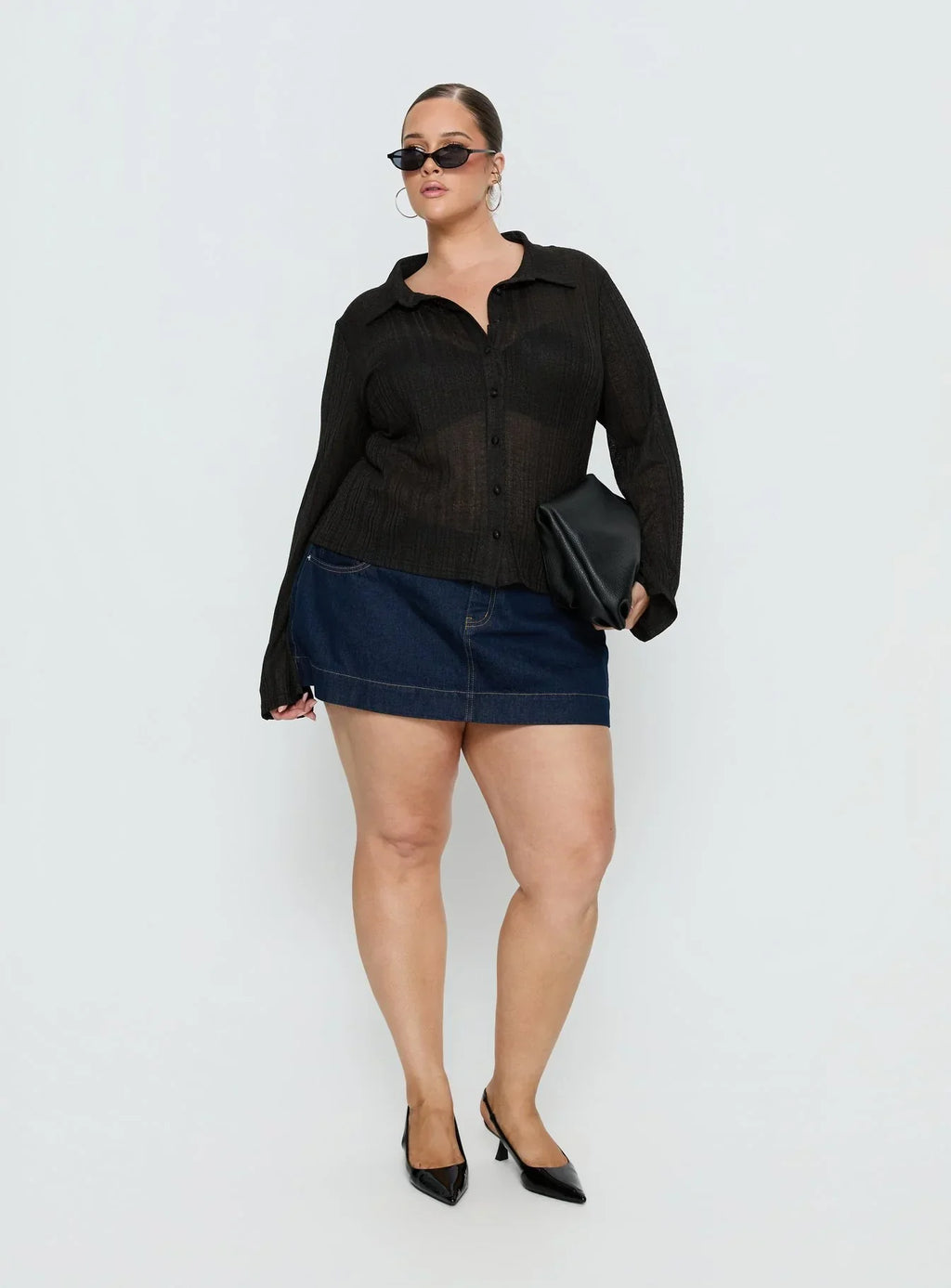 When You Sleep Long Sleeve Top Black Curve