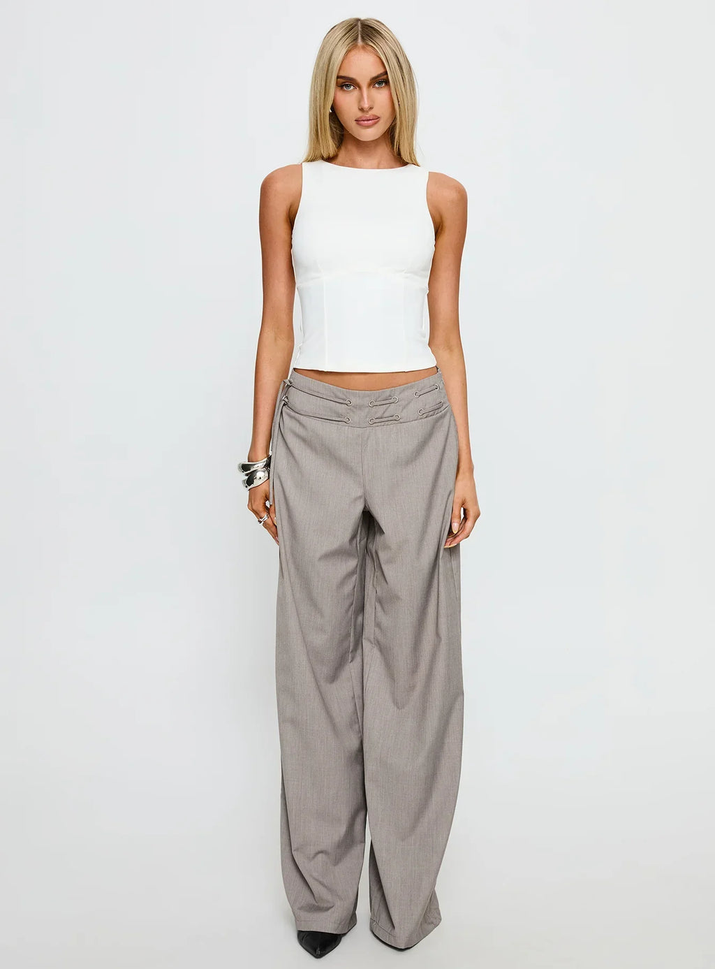 Georgetta Bust Detail Cami Top White