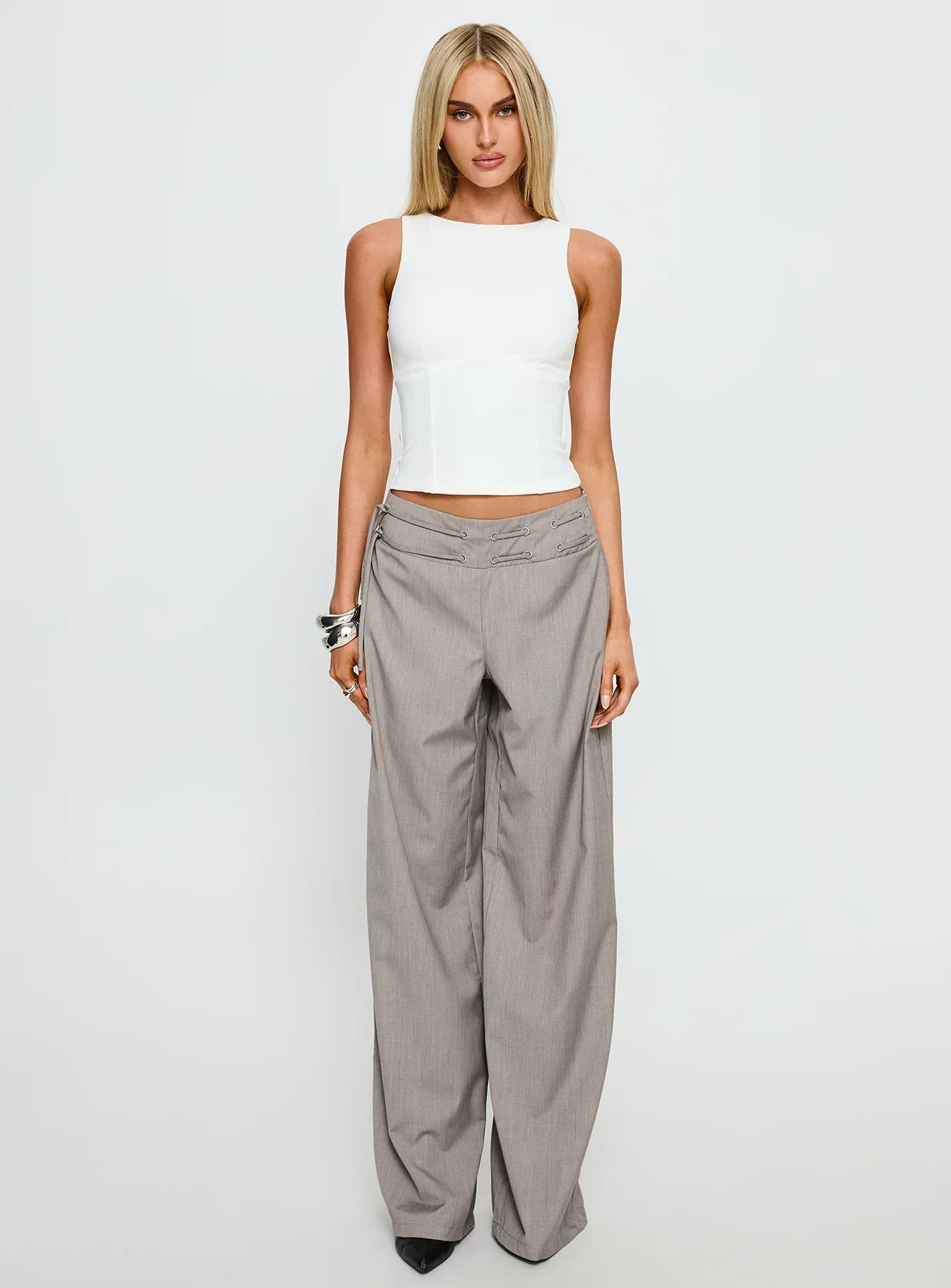 Georgetta Bust Detail Cami Top White