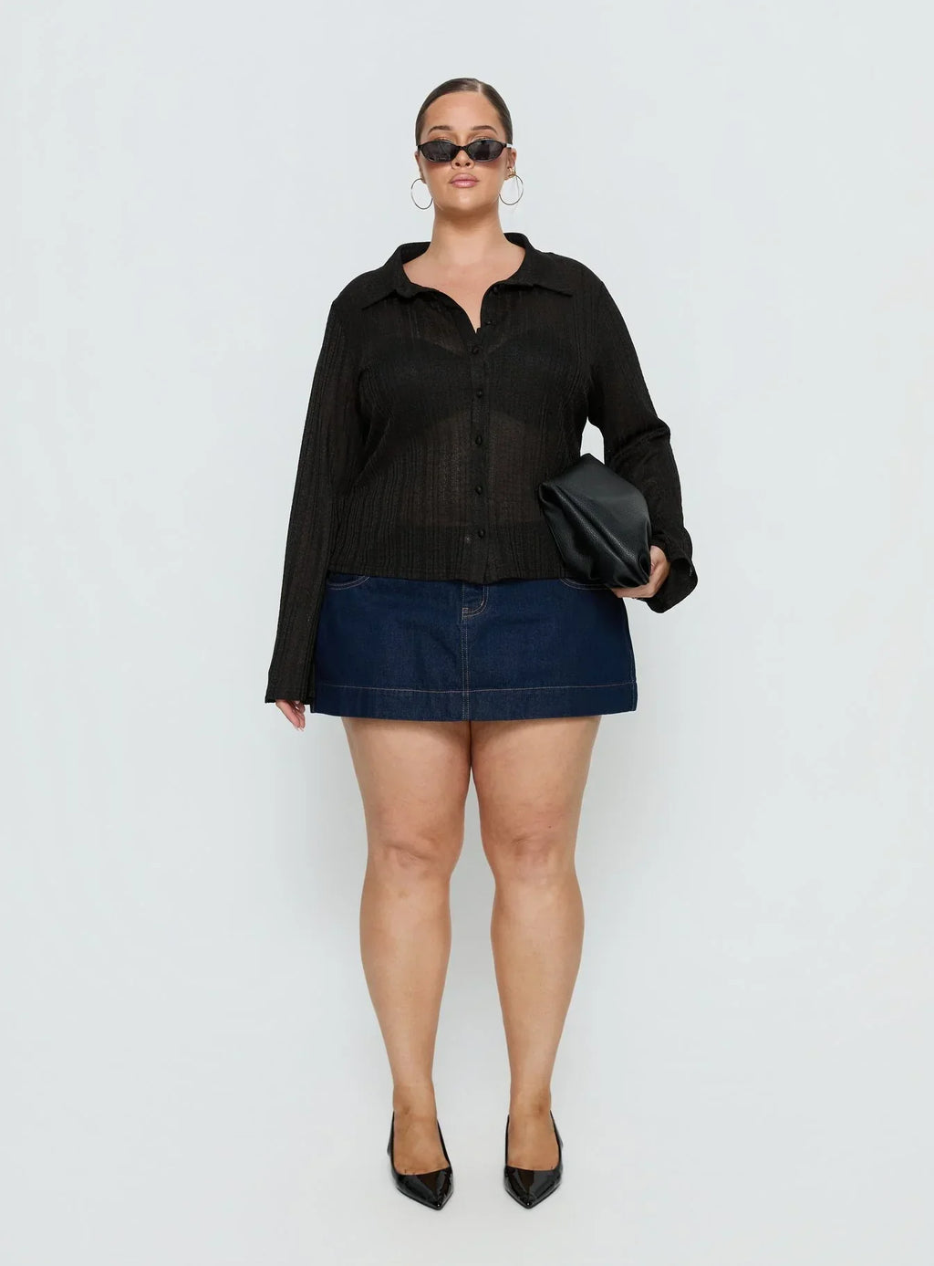When You Sleep Long Sleeve Top Black Curve
