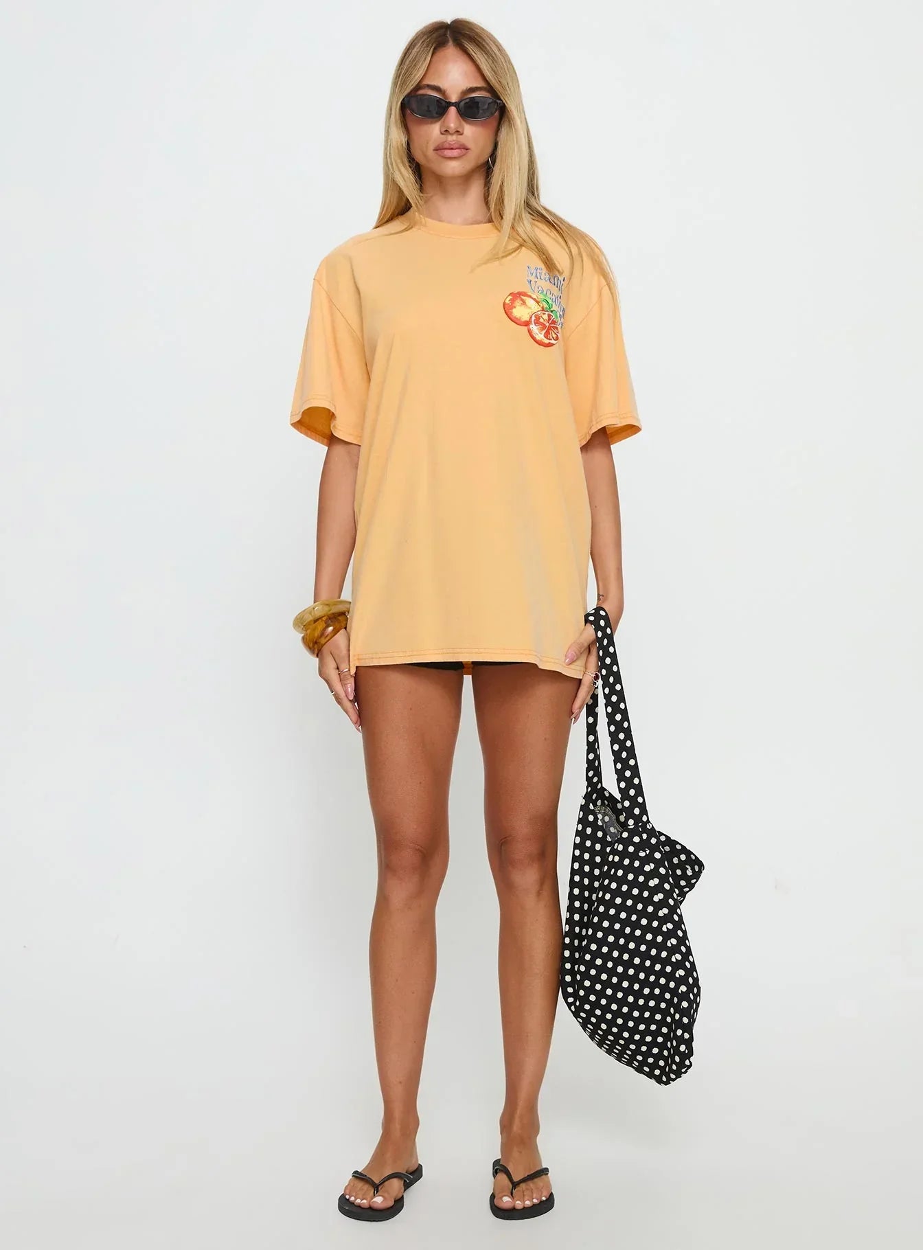 Miami Vacation Club Oversized Graphic Top Orange