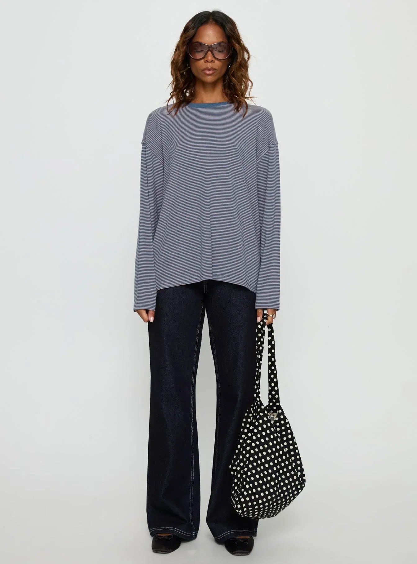 Marlah Long Sleeve Top Blue Stripe