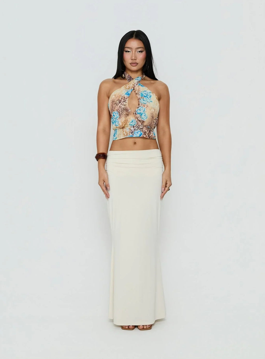 Kamella Keyhole Halter Top Multi