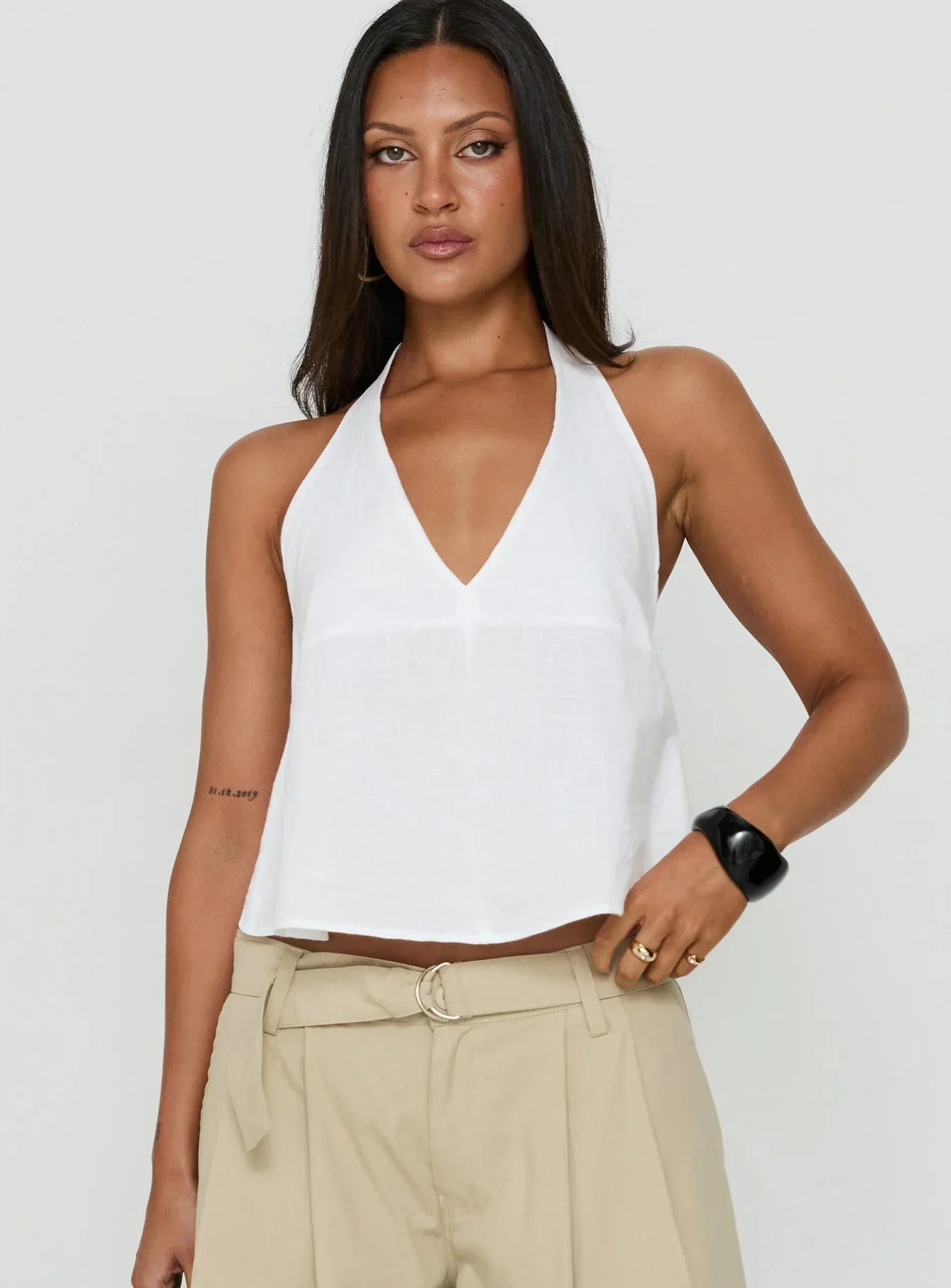 Faira Halter Top White