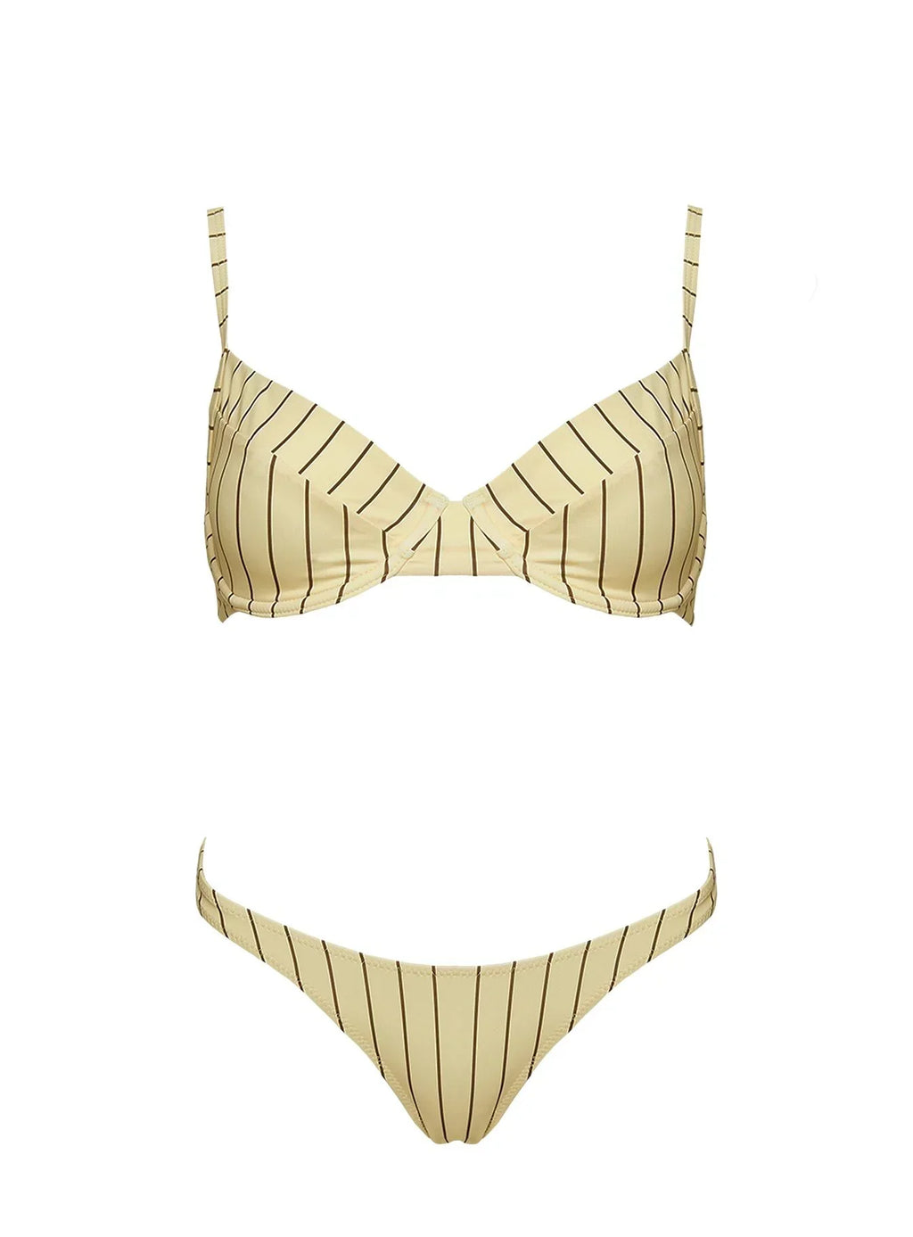 The Deep End Bikini Top Yellow Stripe