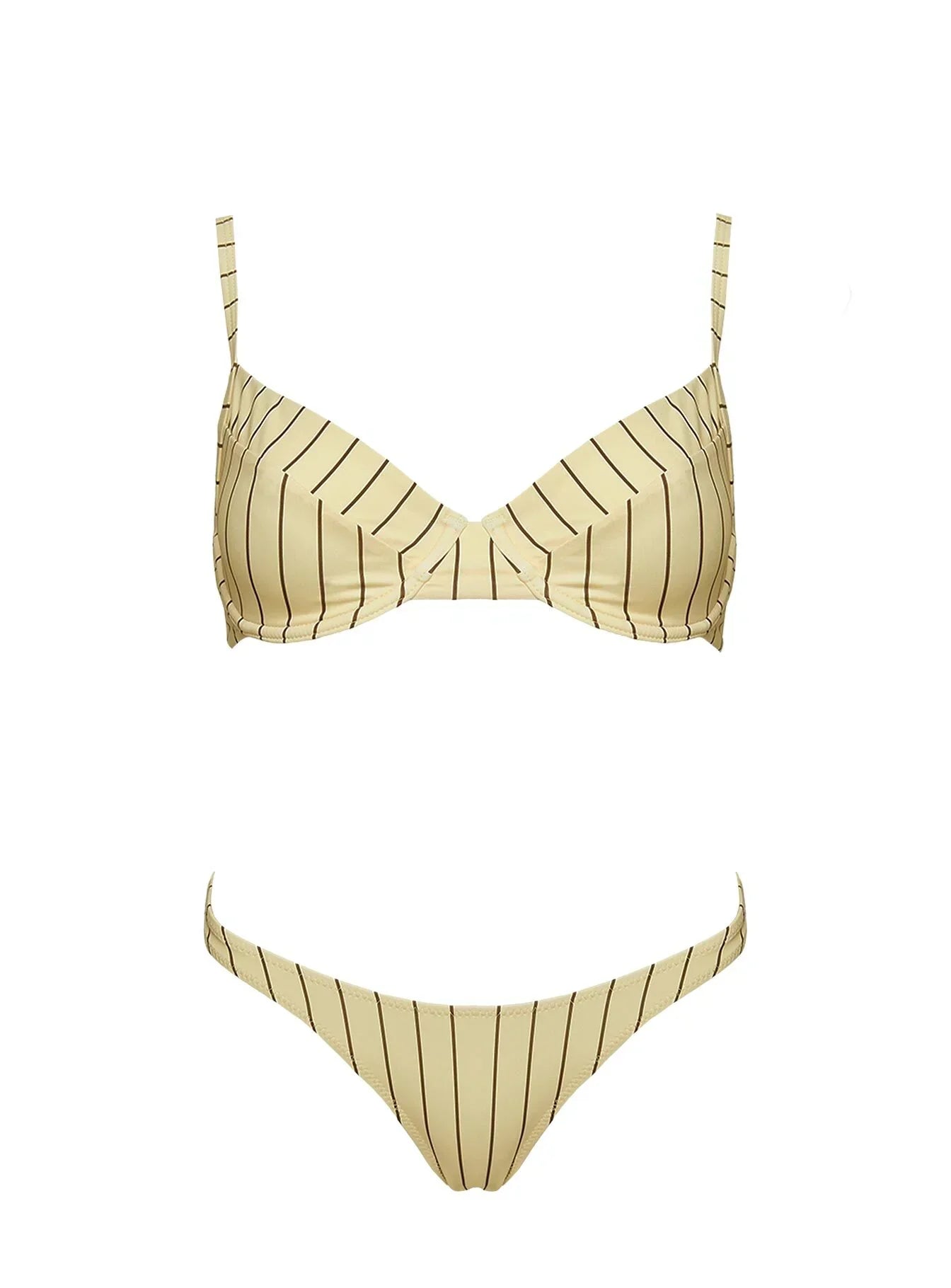 The Deep End Bikini Top Yellow Stripe