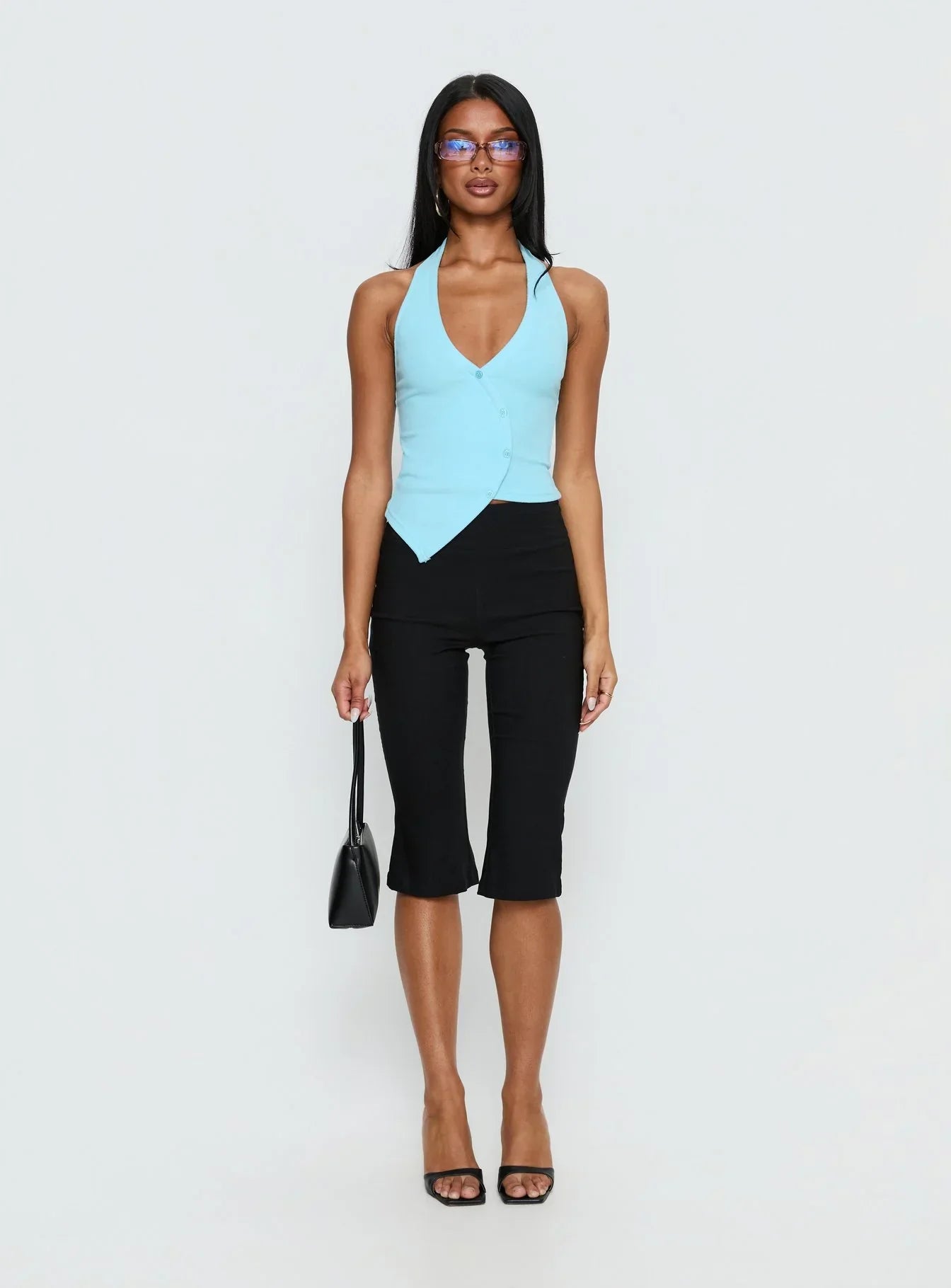 Avrilla Wrap Knit Top Blue