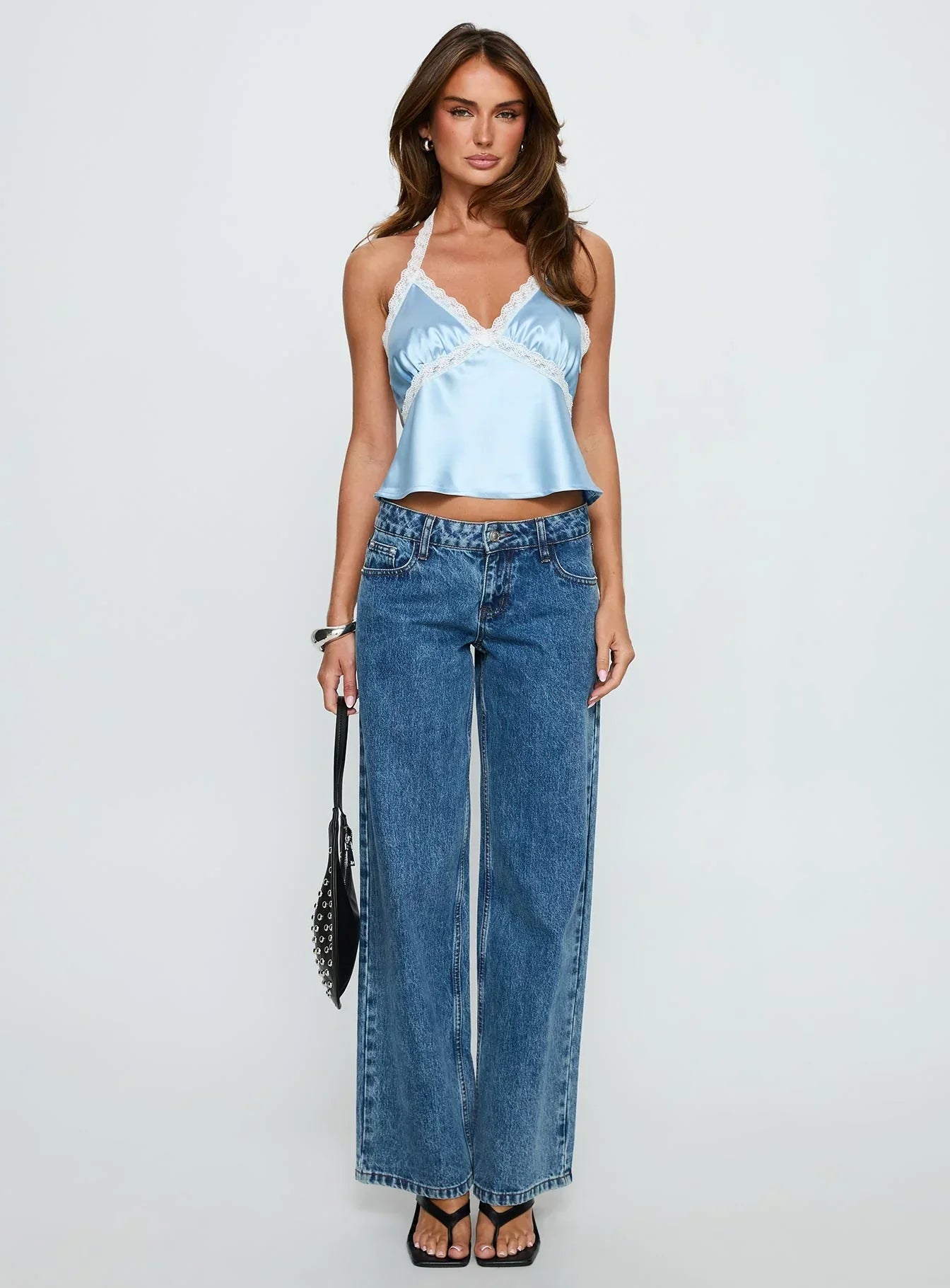 Bimbette Halter Cami Top Blue