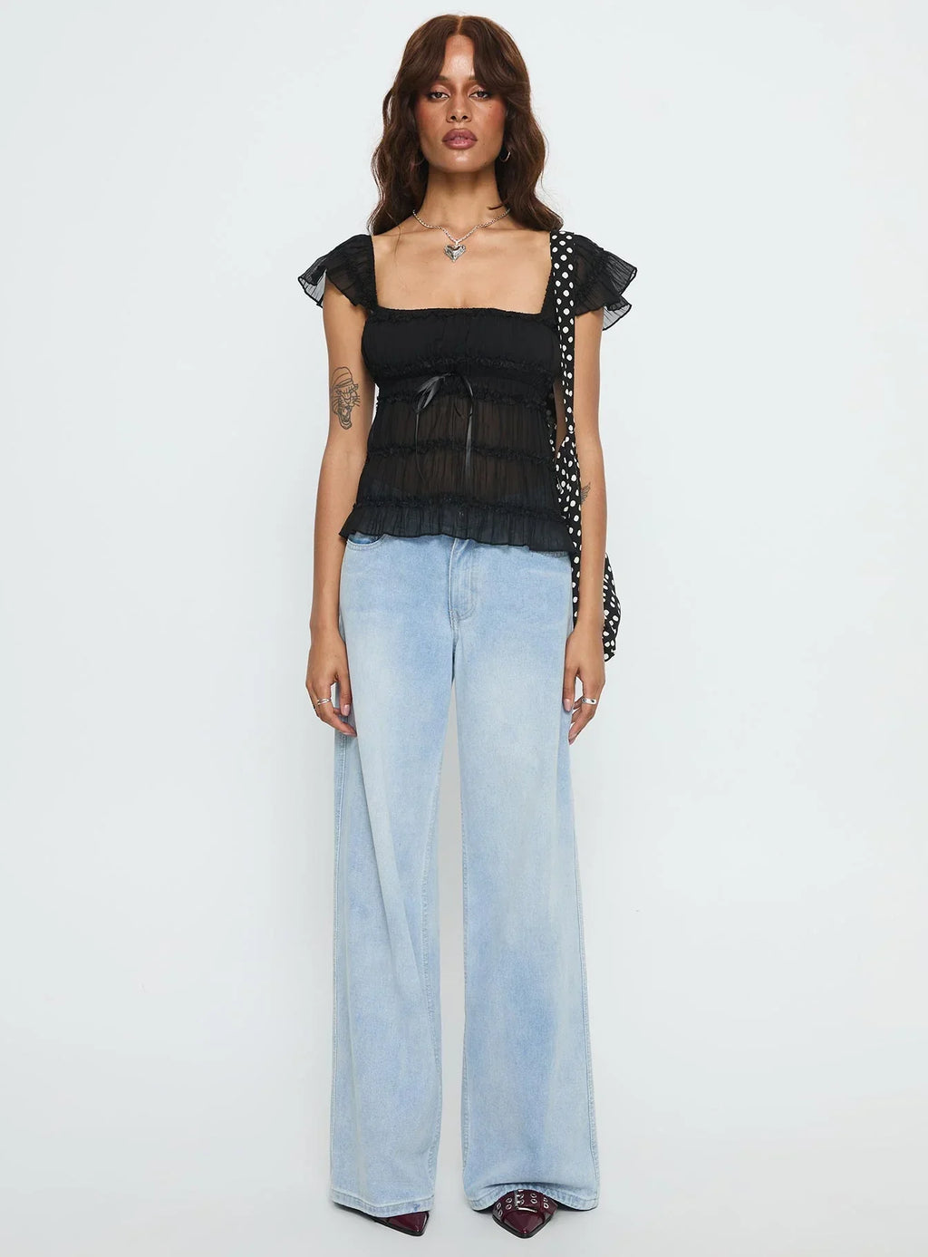 Brighter Than Stars Tiered Top Black