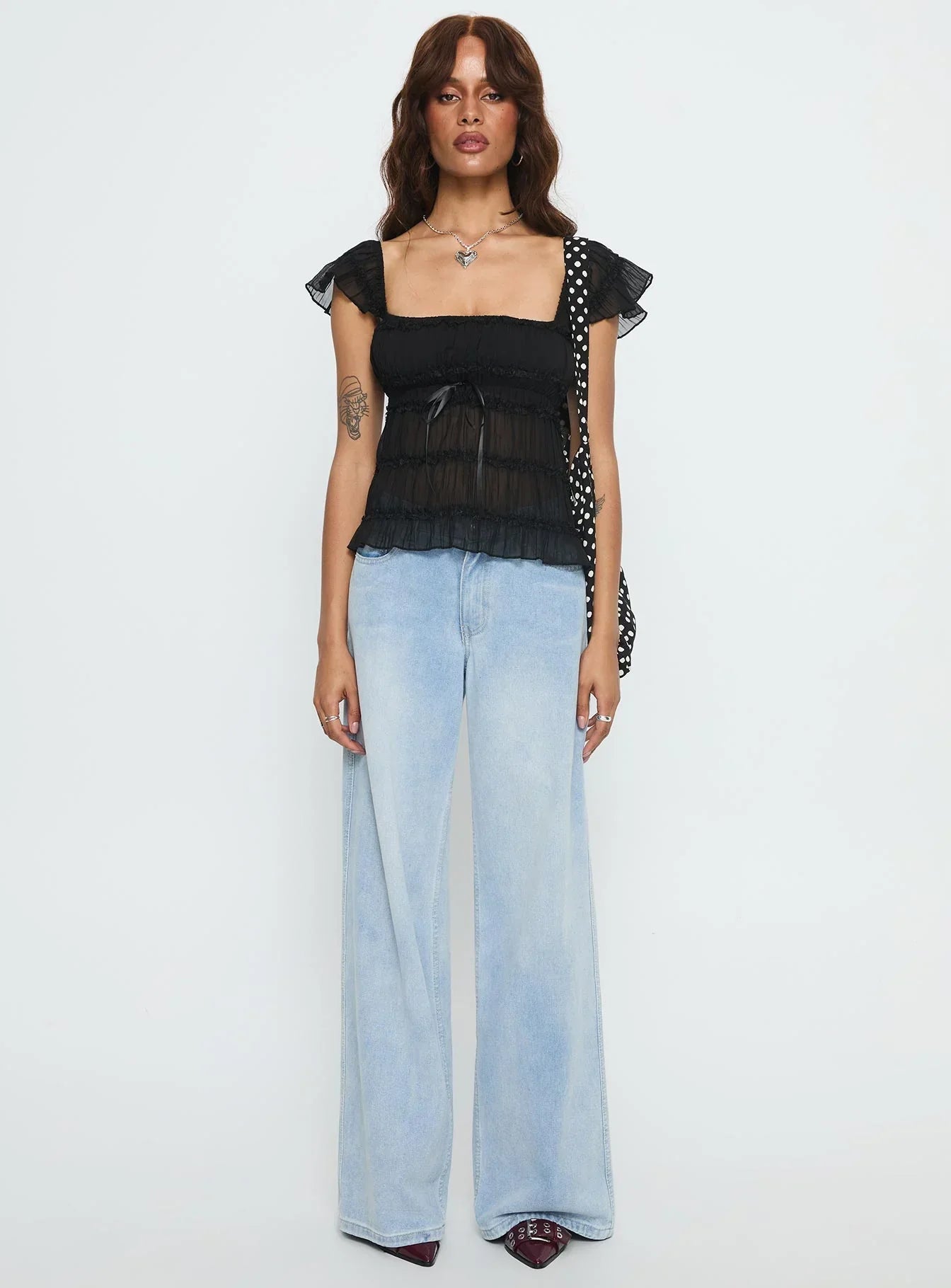 Brighter Than Stars Tiered Top Black