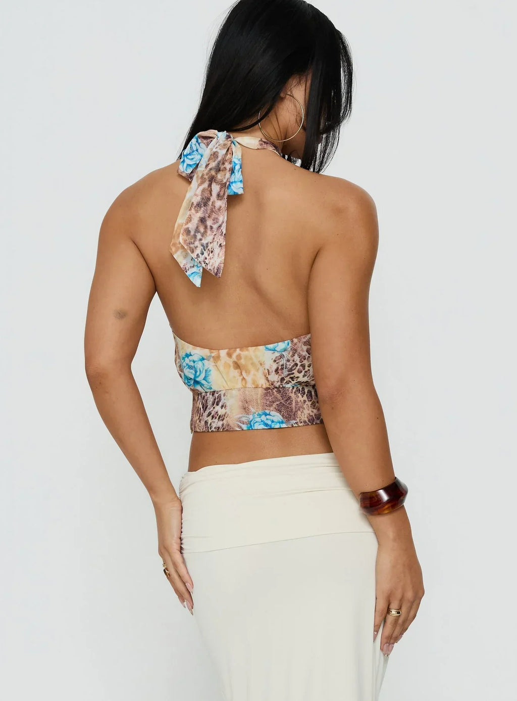 Kamella Keyhole Halter Top Multi
