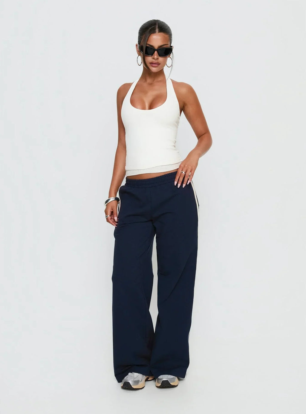 Debee Layered Halter Top White / Grey