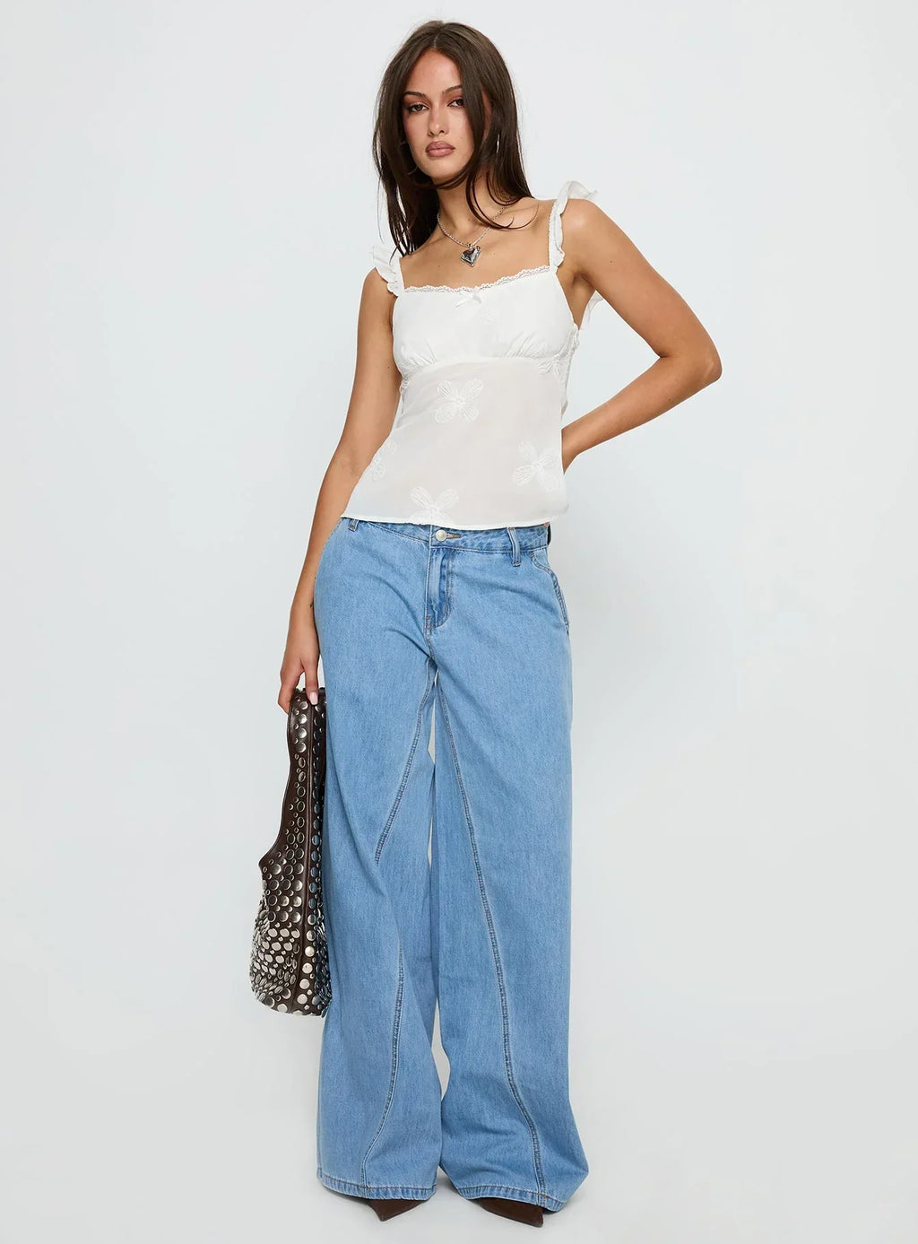 Madaleine Embroidered Top White