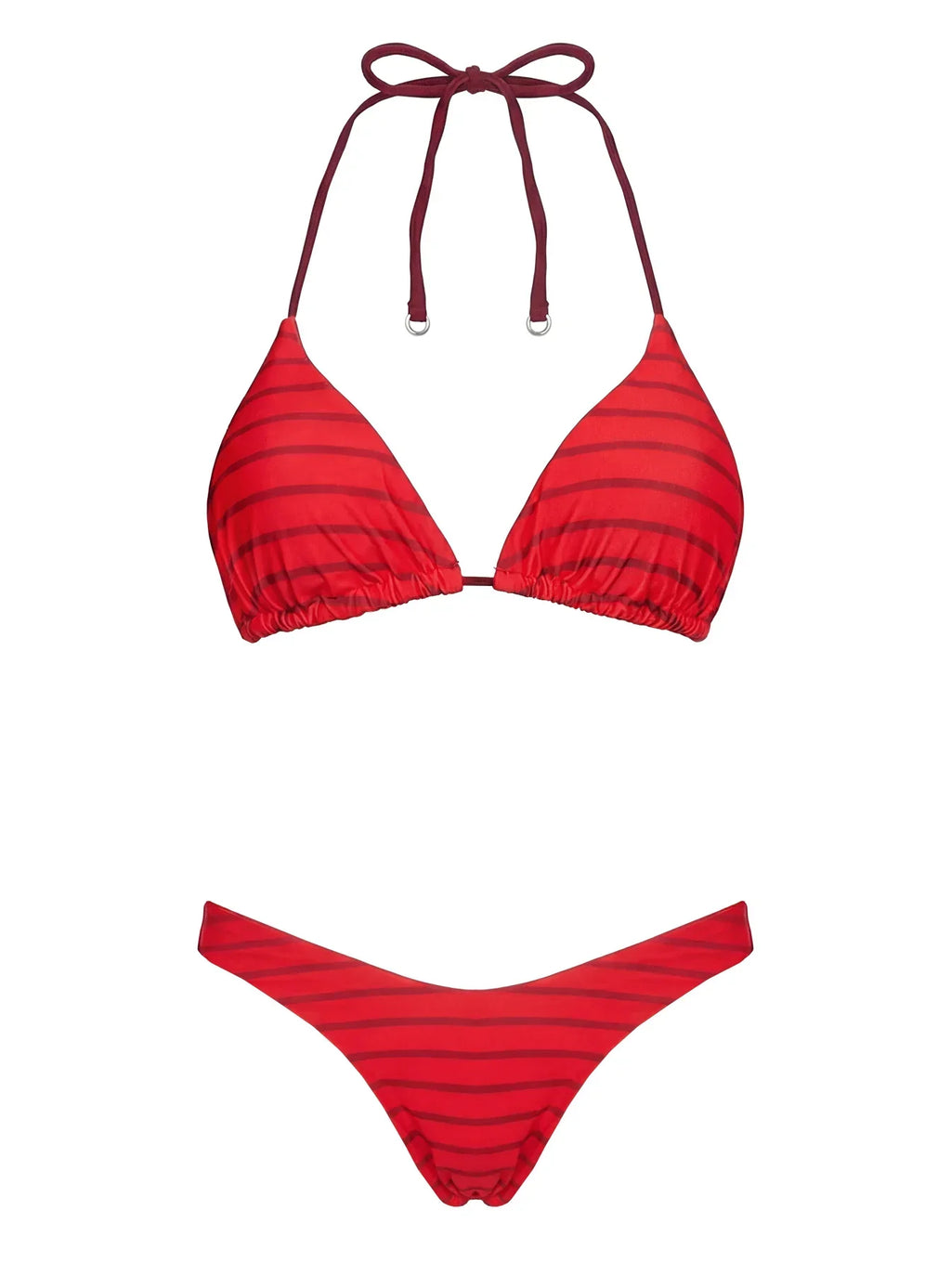 Jenner Reversible Triangle Bikini Top Red Polka