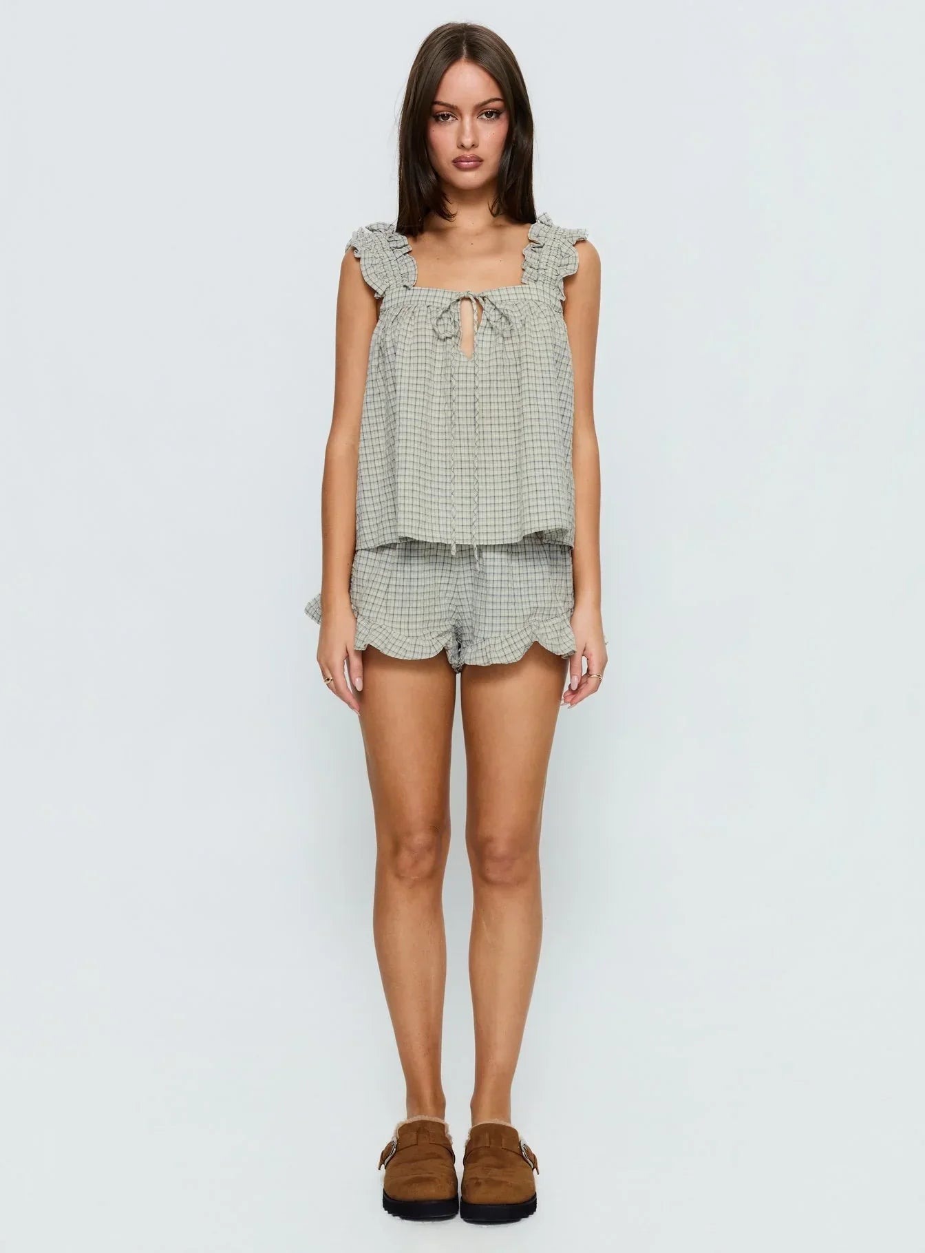 Santabelle Frill Top Check