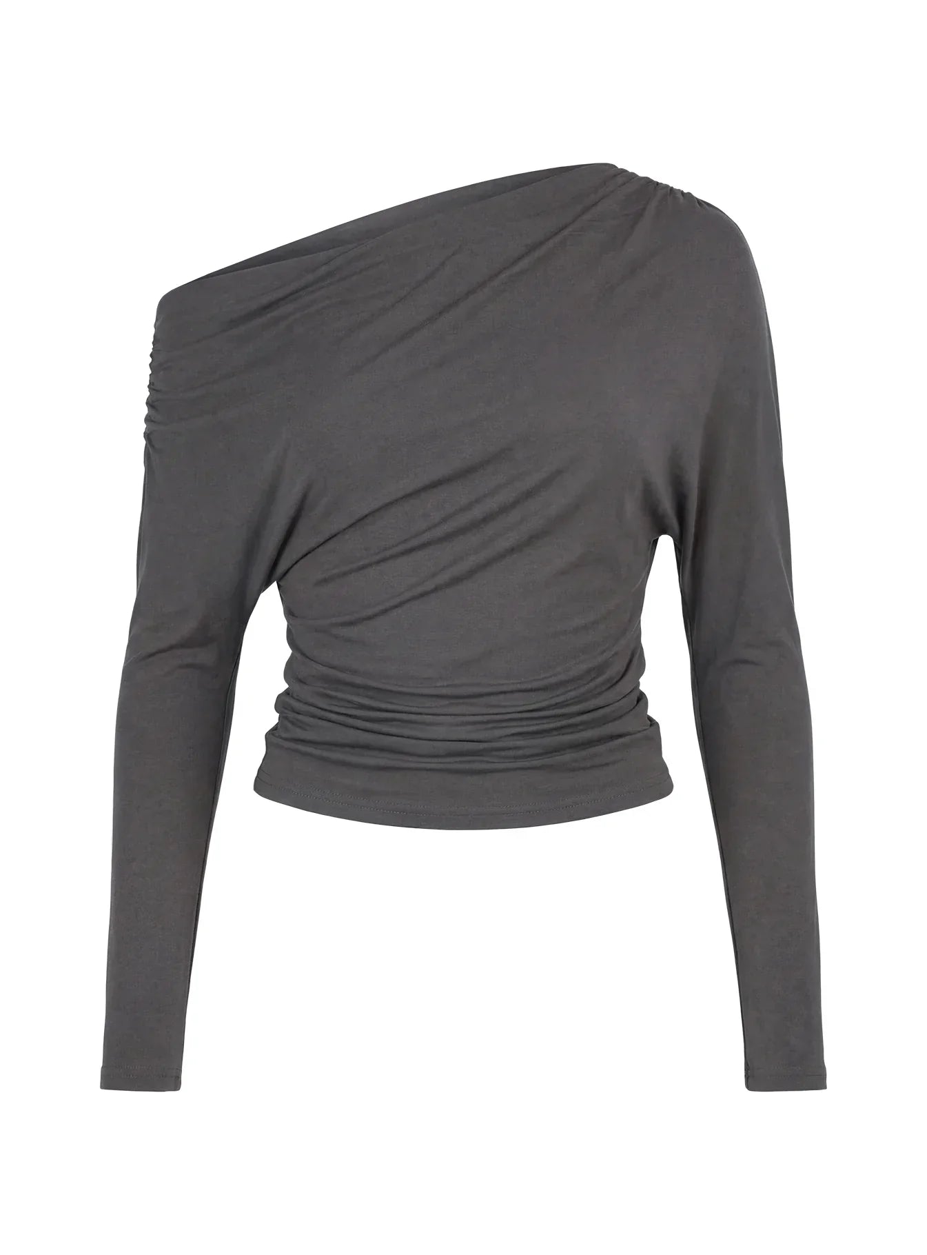 Party Hour Off Shoulder Top Charcoal