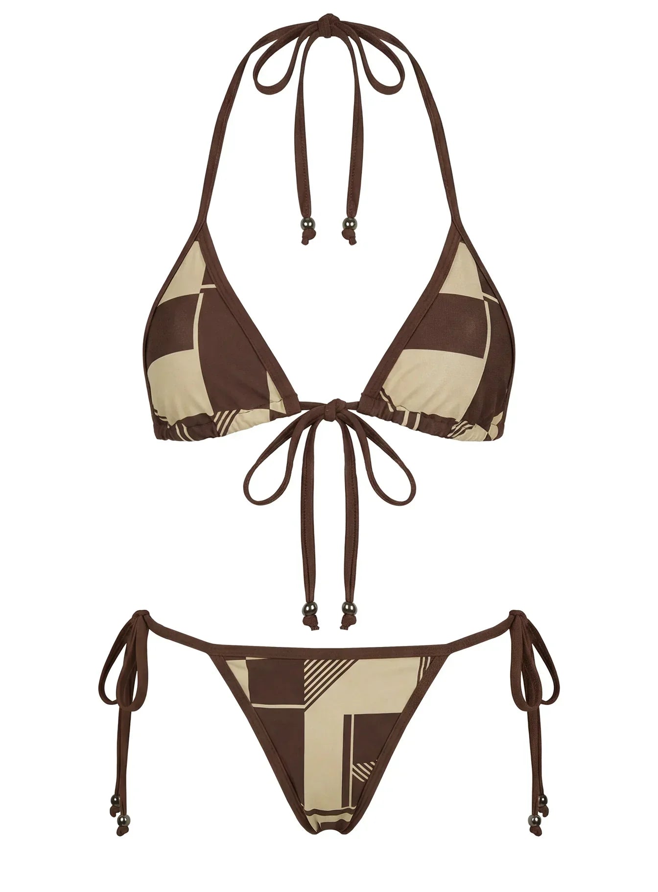 Blaylock Triangle Bikini Top Yellow Geo