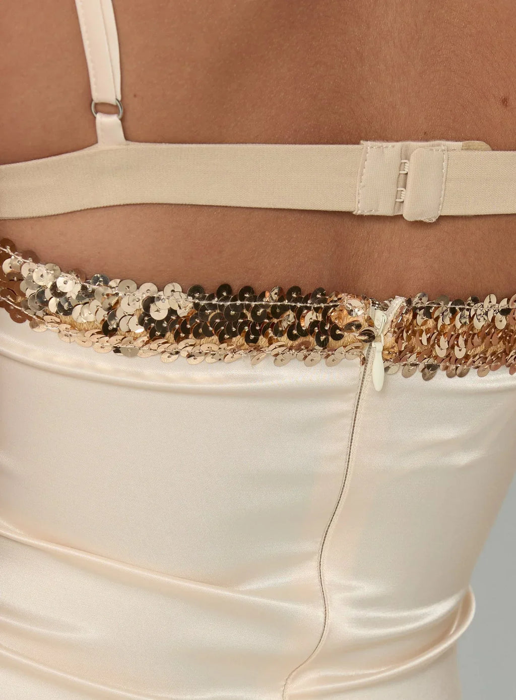 Myrah Layered Sequin Top Cream