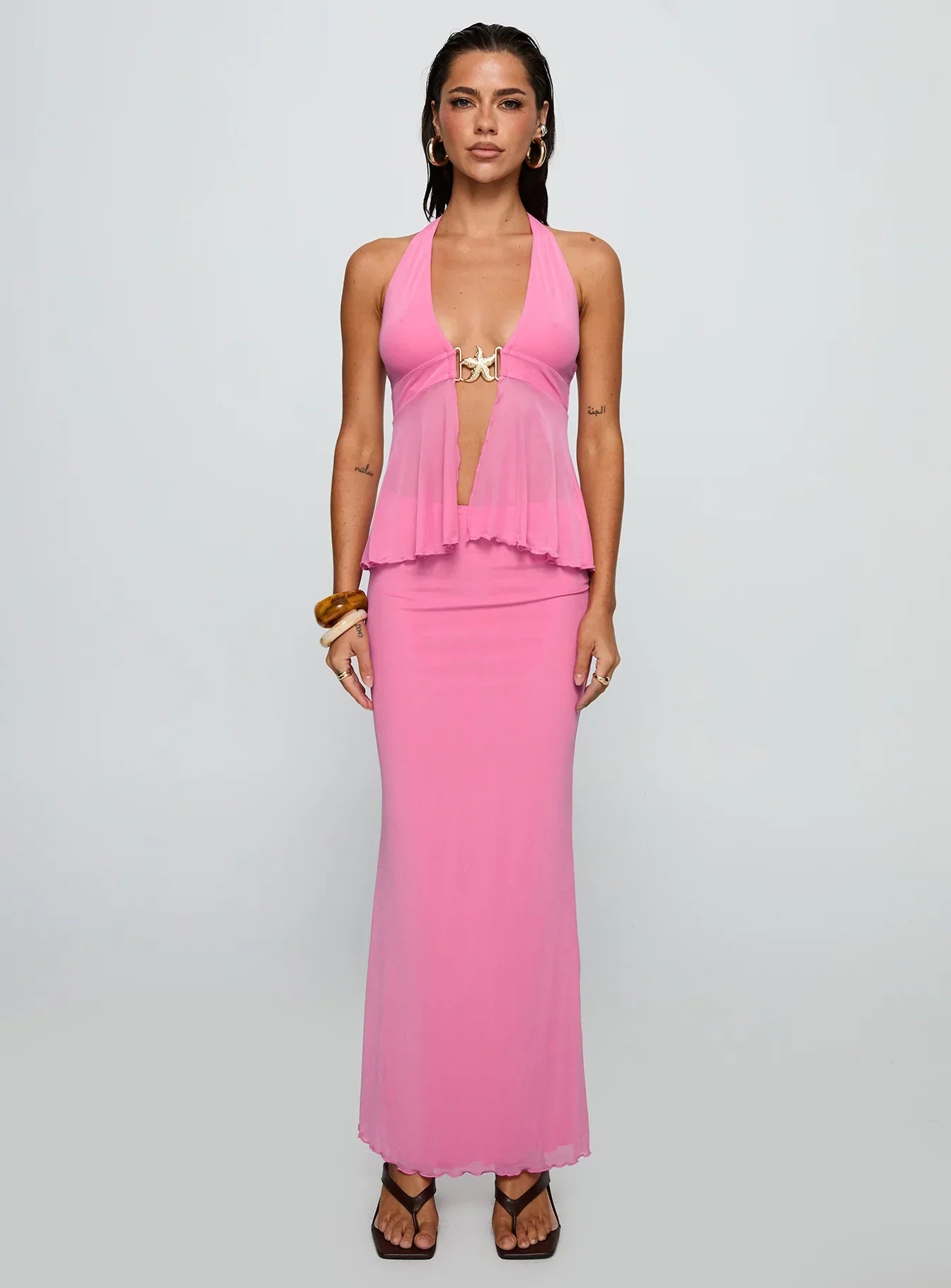 Electrified Hardware Detail Top Pink