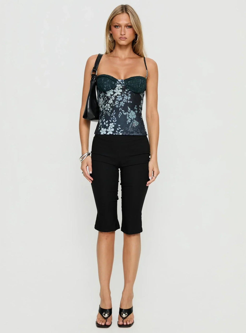Cacy Cami Top Navy Floral