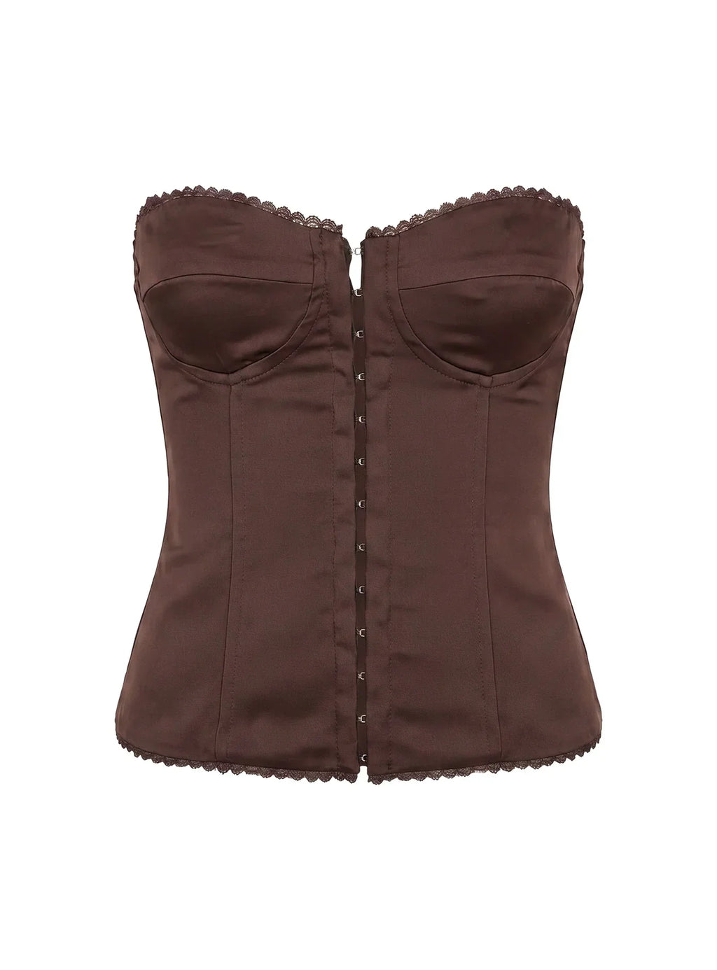 Jazzy Strapless Corset Top Chocolate