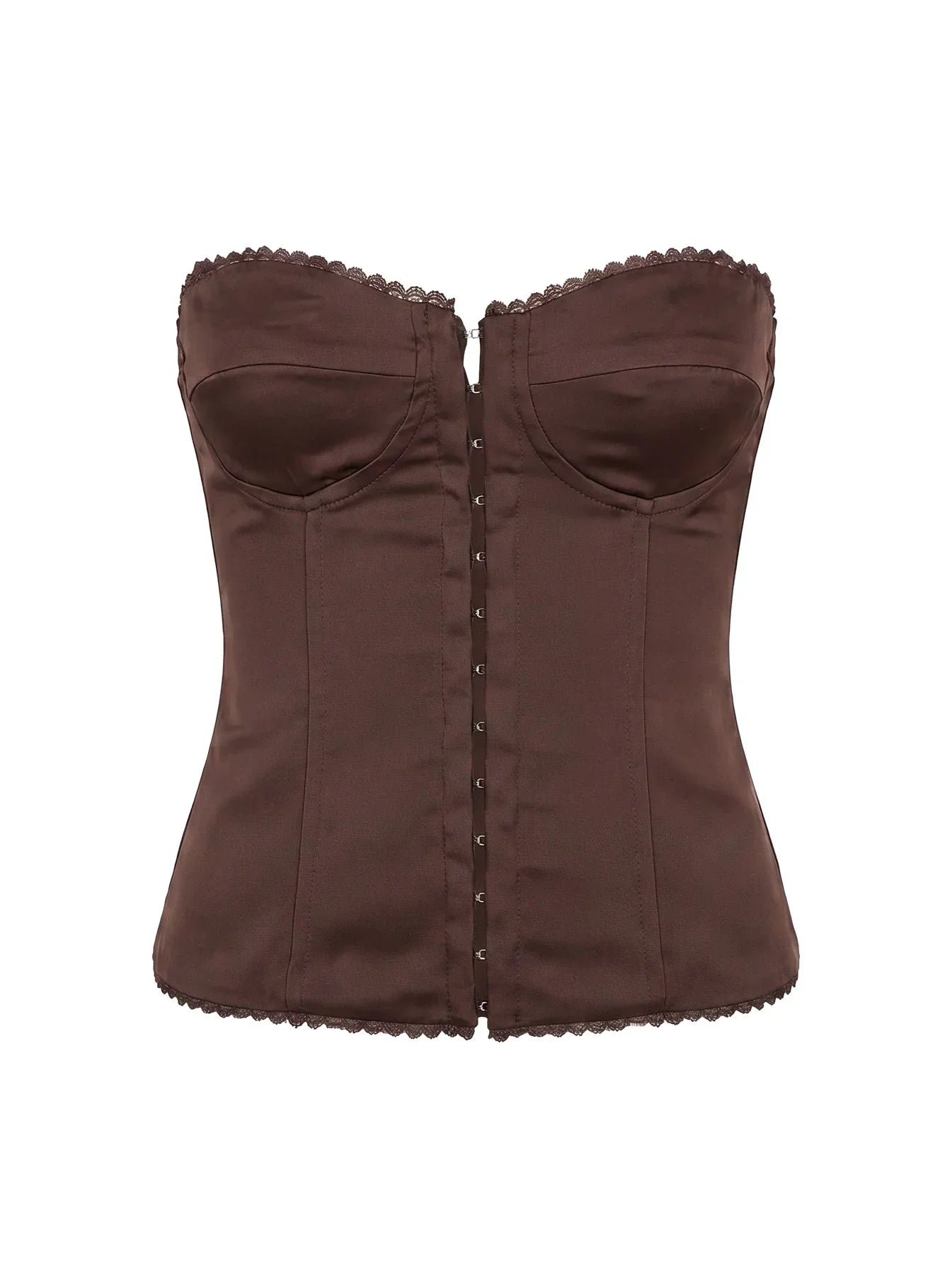 Jazzy Strapless Corset Top Chocolate