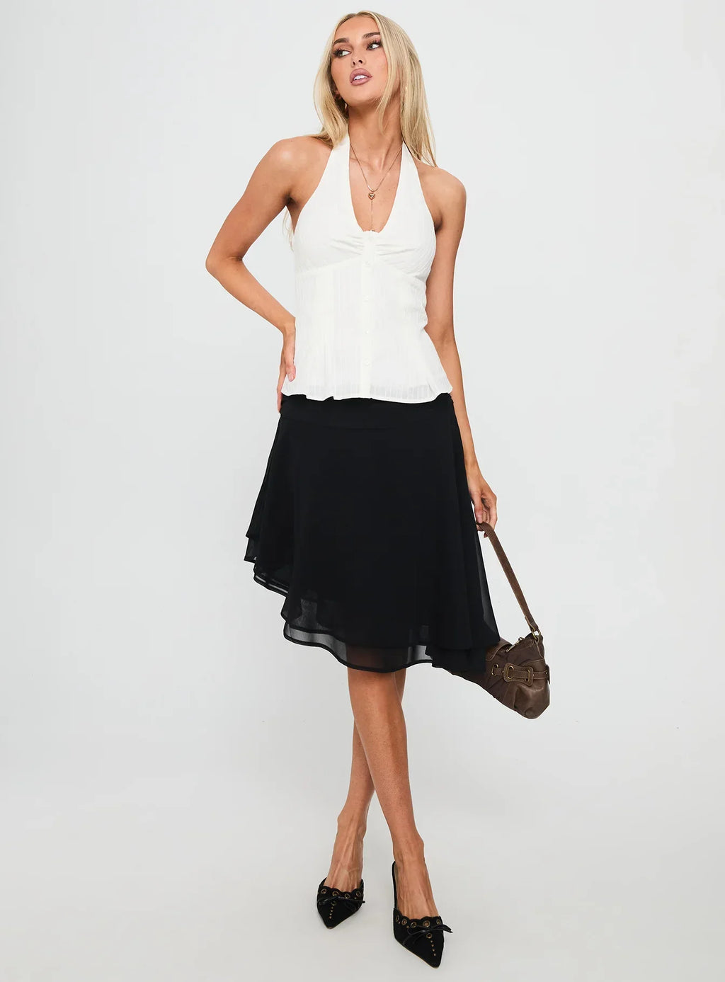 Life Goes By Sleeveless Top White