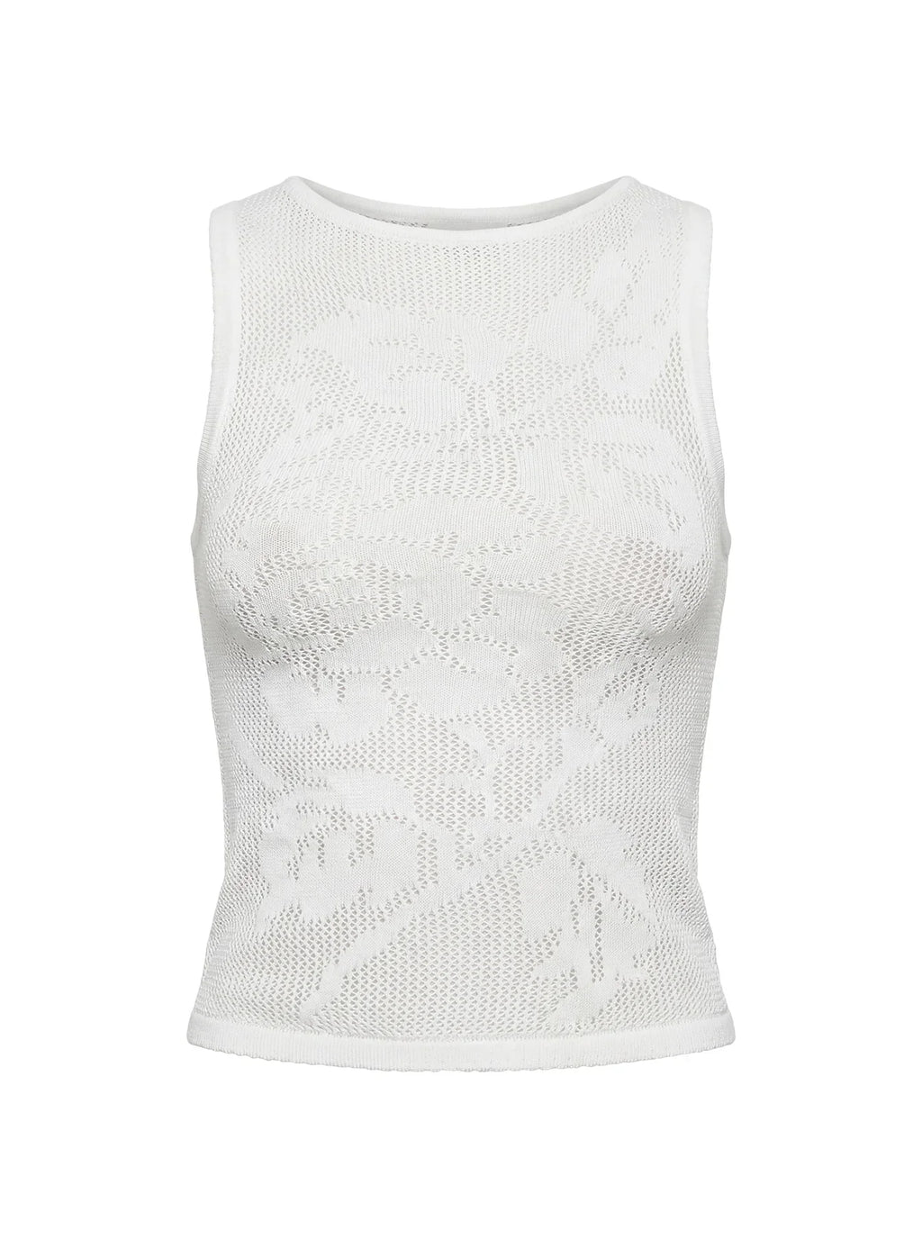 Cypressa Crochet Boat Neck Top Antique White