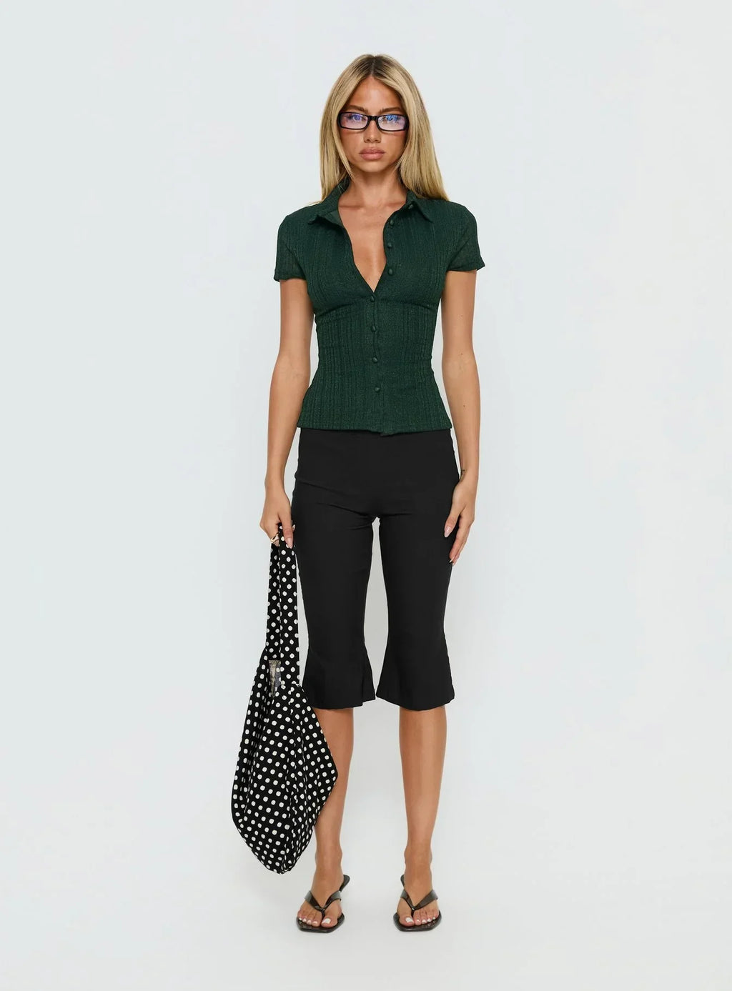 When You Sleep Short Sleeve Top Dark Green