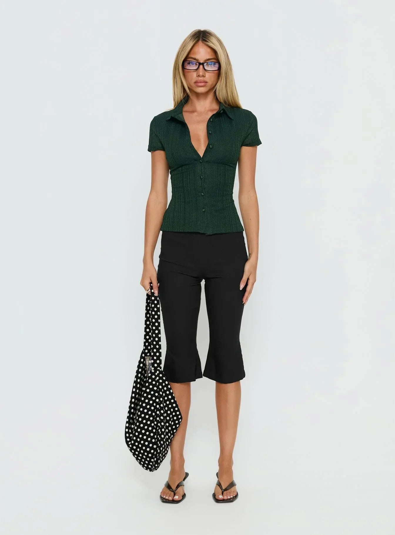 When You Sleep Short Sleeve Top Dark Green