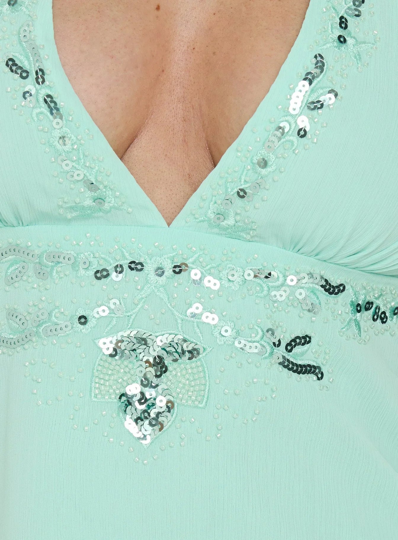 Infinity And Beyond Sequin Halter Top Turquoise