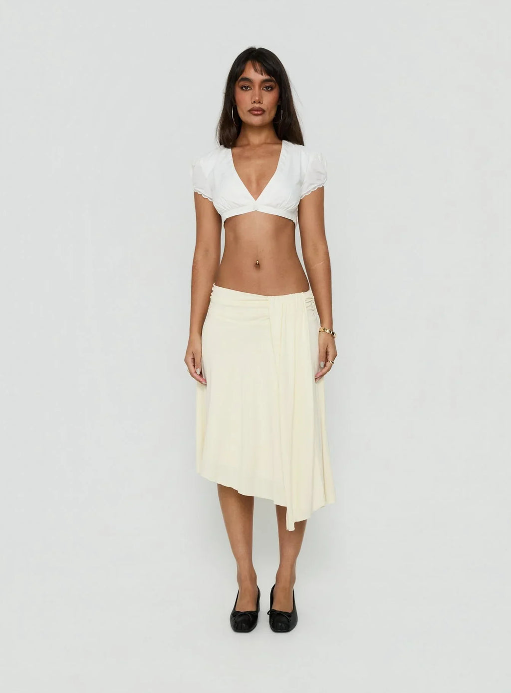 Delliah Micro Crop Top White