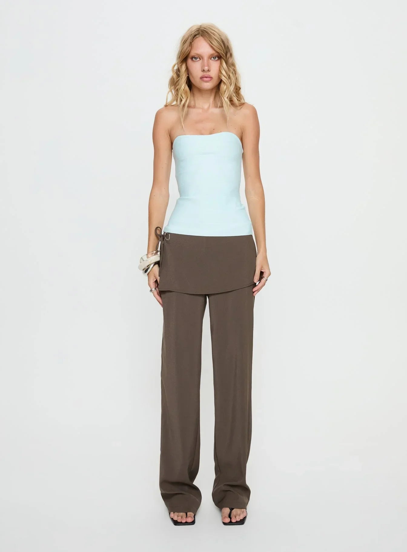 Meleana Strapless Bandage Top Ice Blue