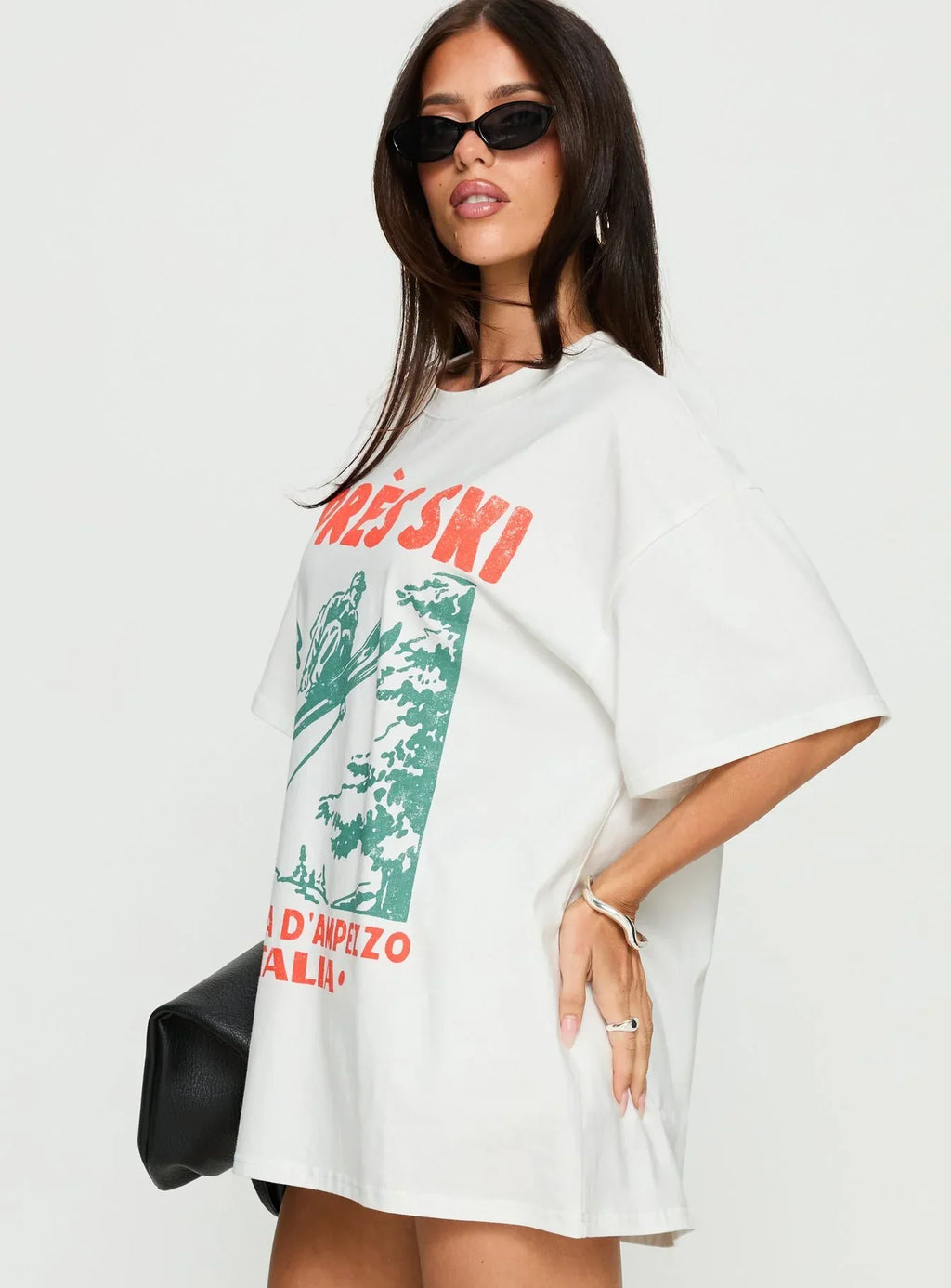Apres Ski Italia Oversized Graphic Top White