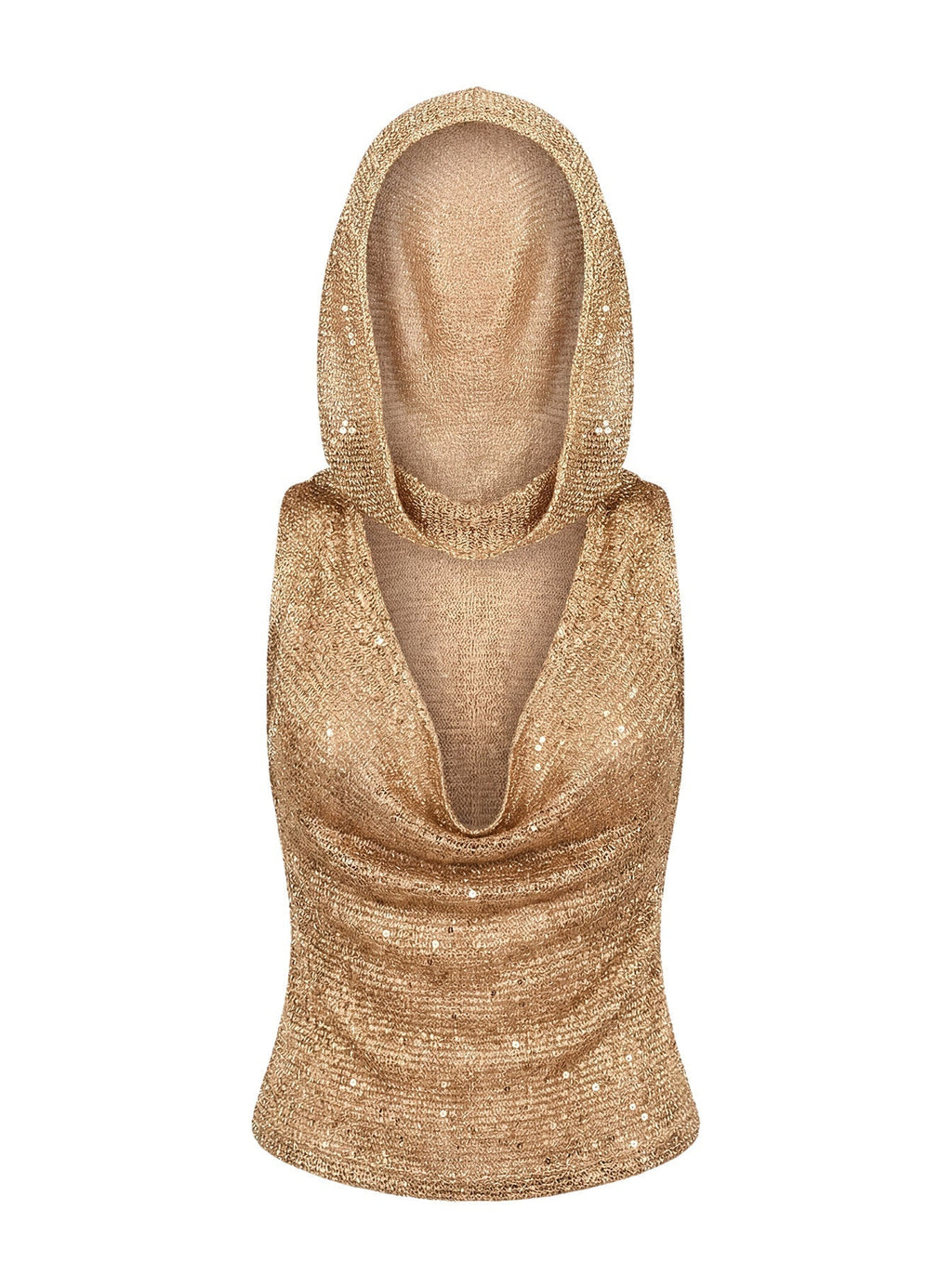 Mistori Sequin Hooded Top Gold