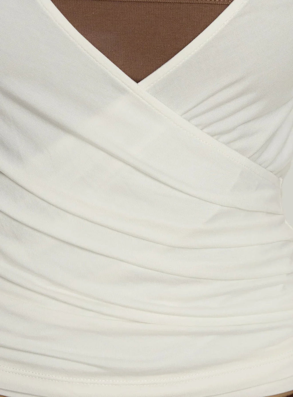 Sylka Long Sleeve Jersey Wrap Top White