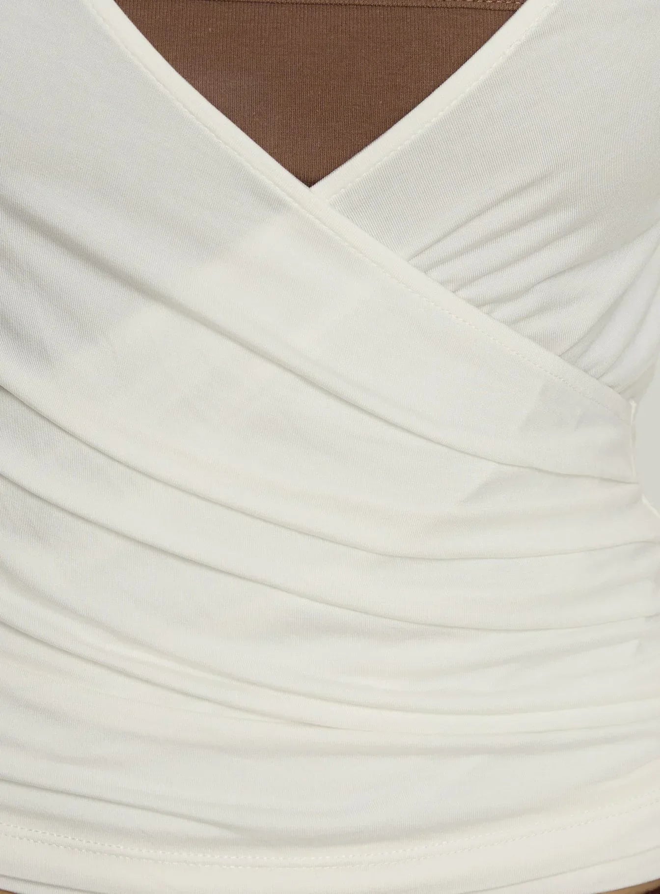 Sylka Long Sleeve Jersey Wrap Top White