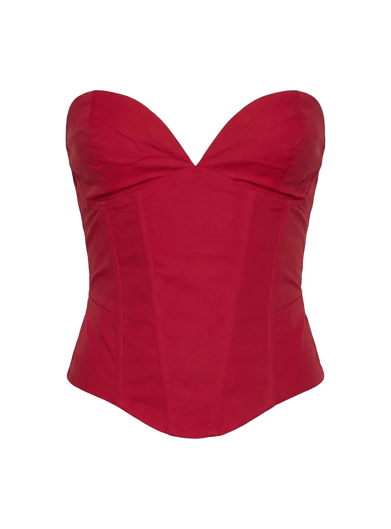 Isalina Strapless Corset Top Red