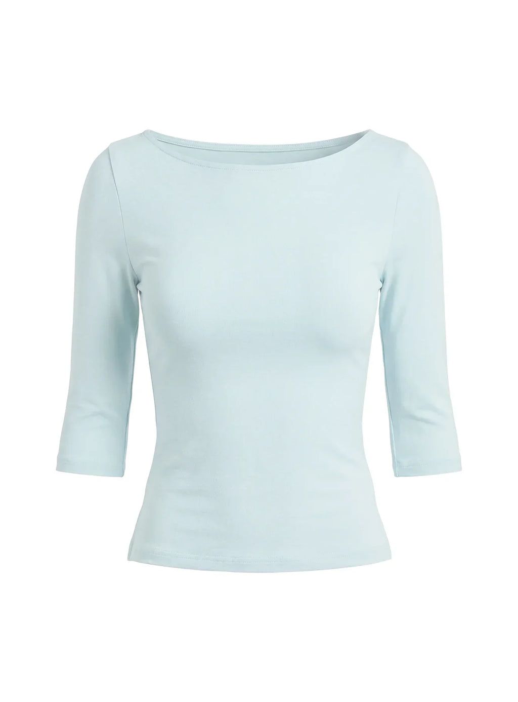 Daily Define Boatneck 3/4 Sleeve Top Icy Blue