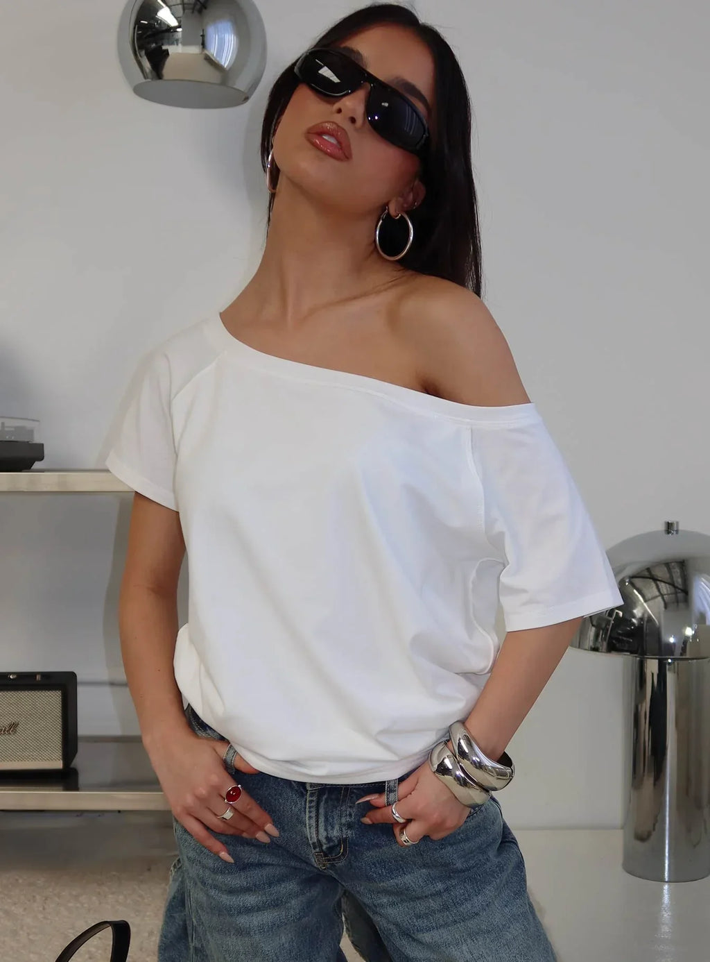 Icon Baby Off Shoulder Top White