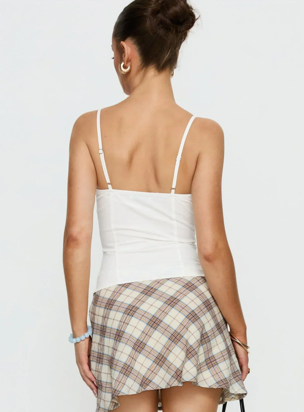 Myrella Button Up Cami Top White