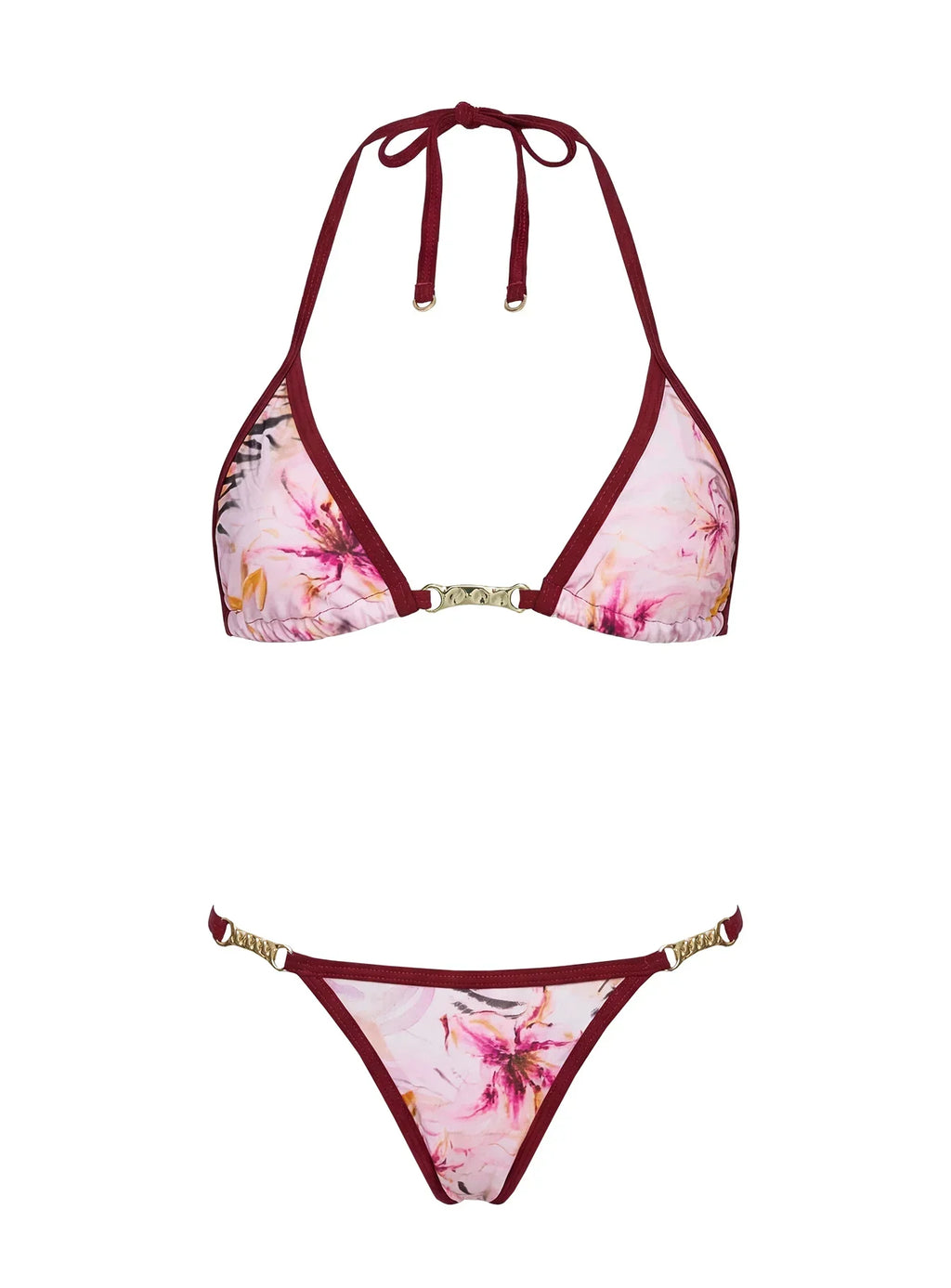 Maurita Hardware Halter Bikini Top Multi Floral