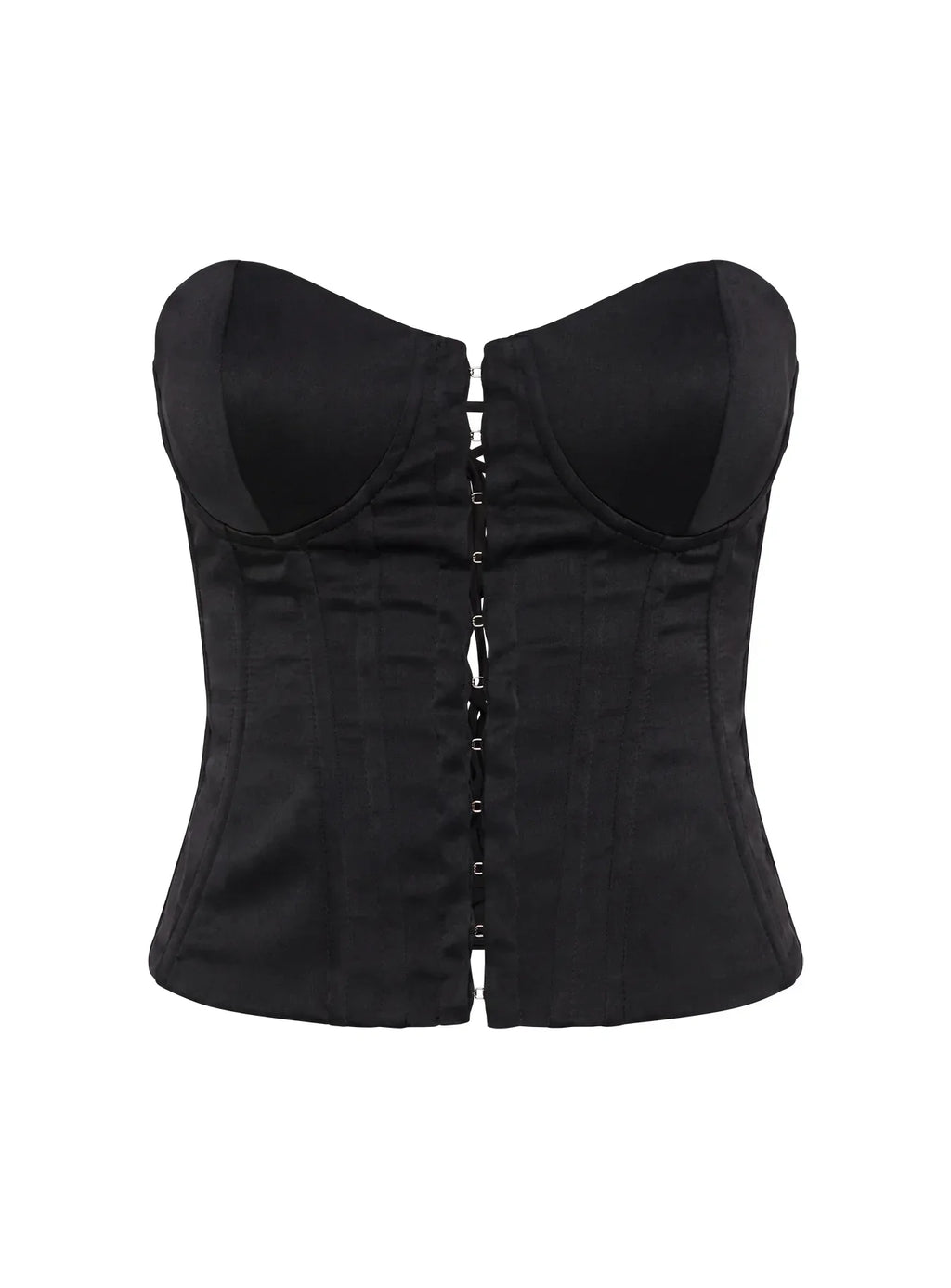 Afelia Strapless Corset Top Black