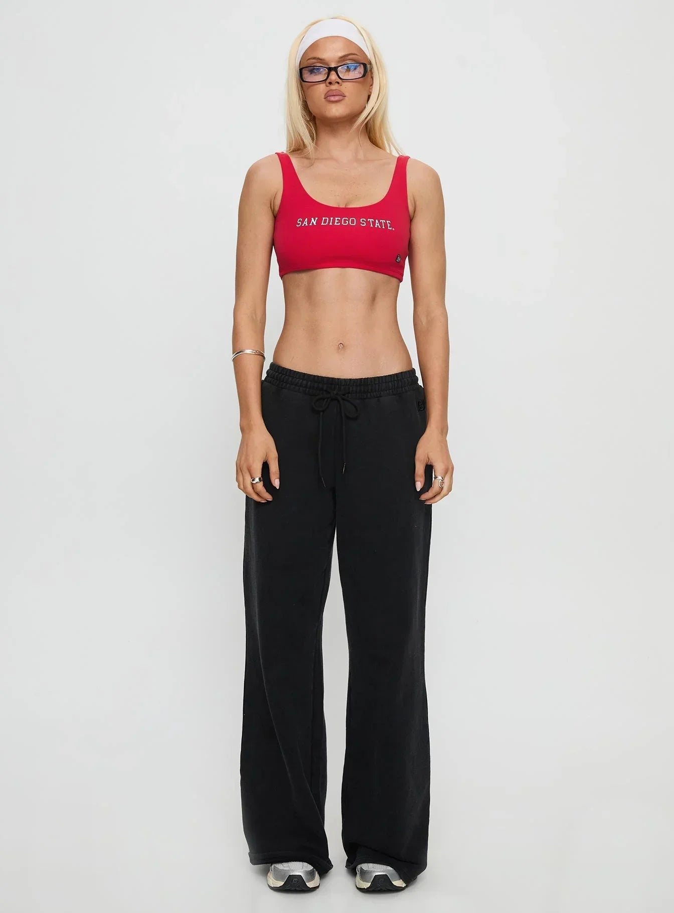 SDSU Scoop Neck Crop Top Red